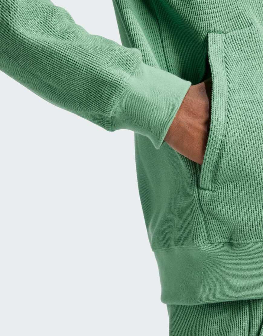 adidas Originals Trefoil Essentials Waffle 1/2 Zip Sweatshirt in