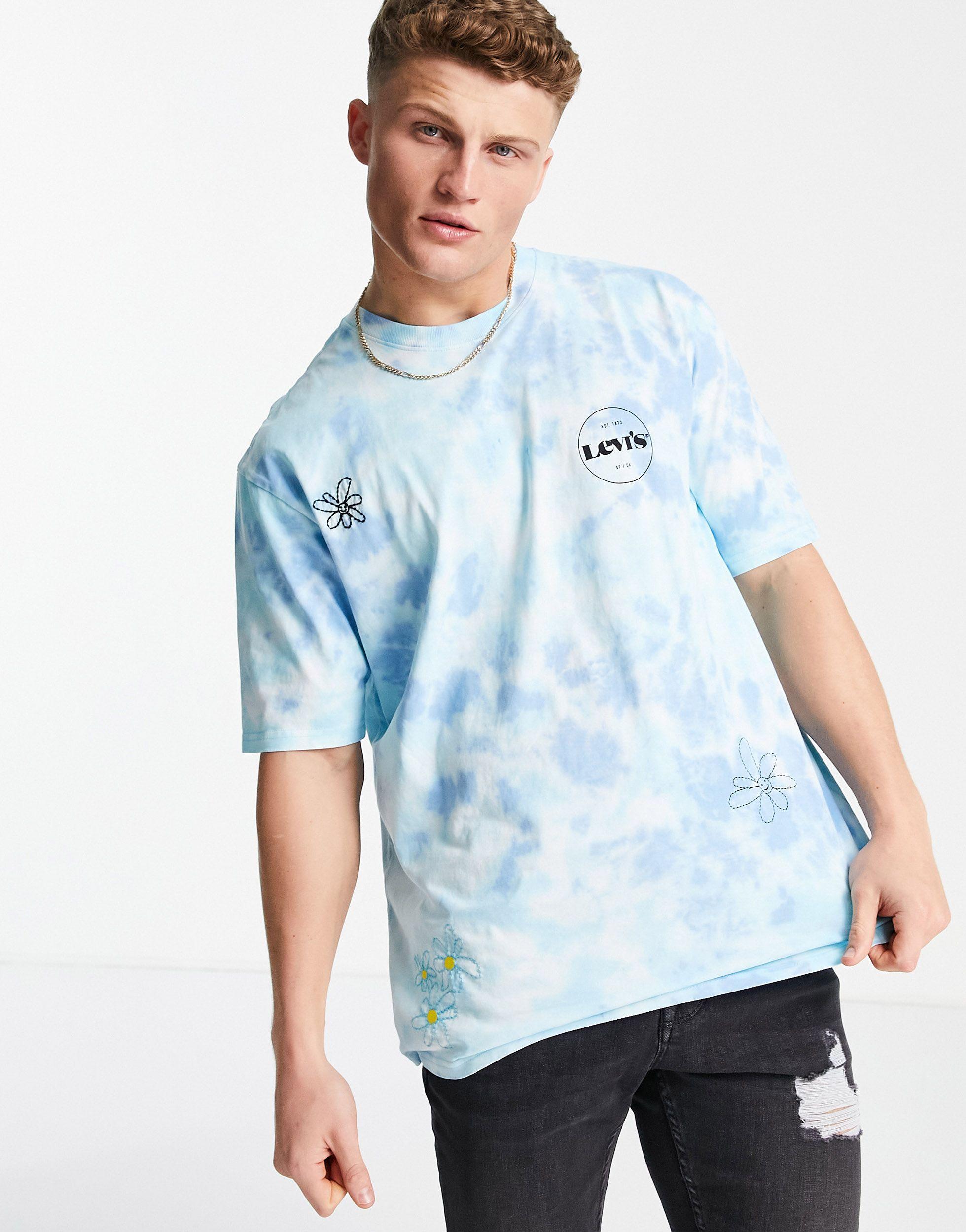 Levi's Stay Loose Doodle Logo Print Tie Dye T-shirt in Blue for Men | Lyst  UK