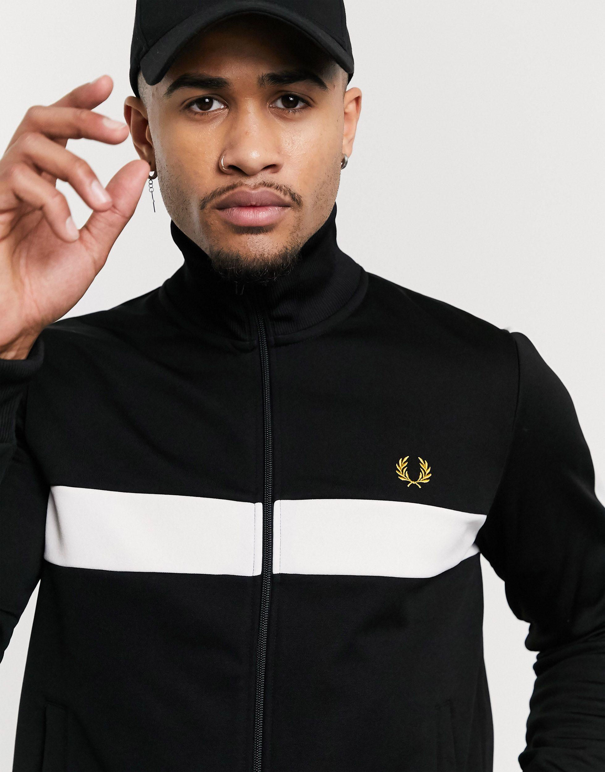 fred perry panelled track jacket