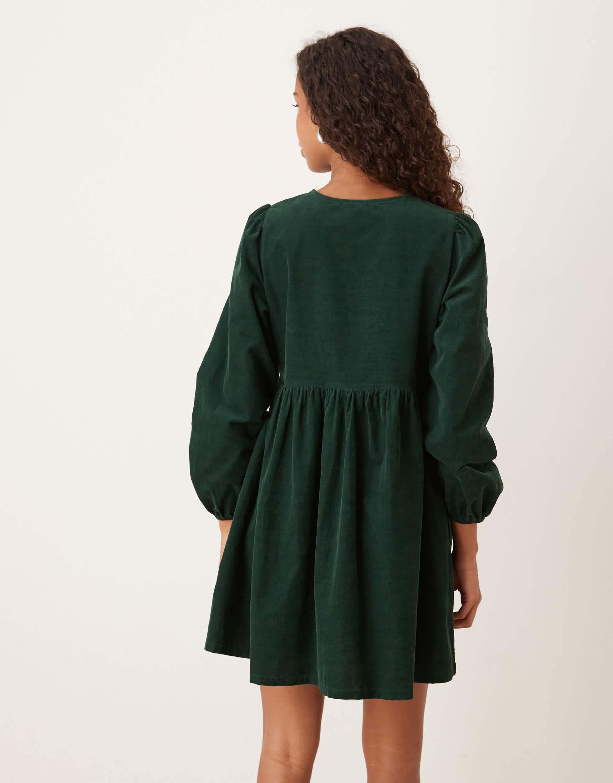 white christmas dresses Petite Khaki Green Marley Mini Smock Dress main image 1