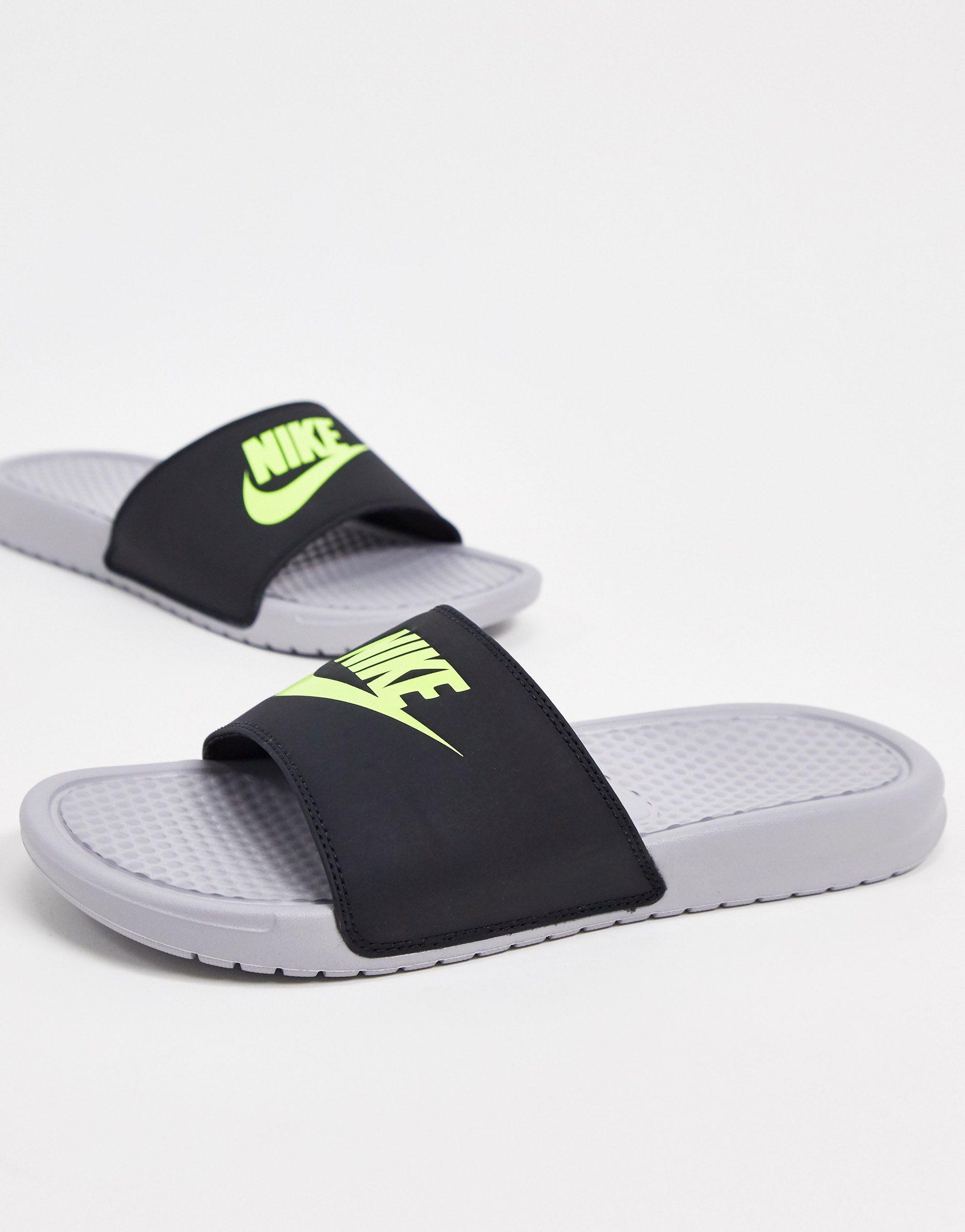 nike benassi grey