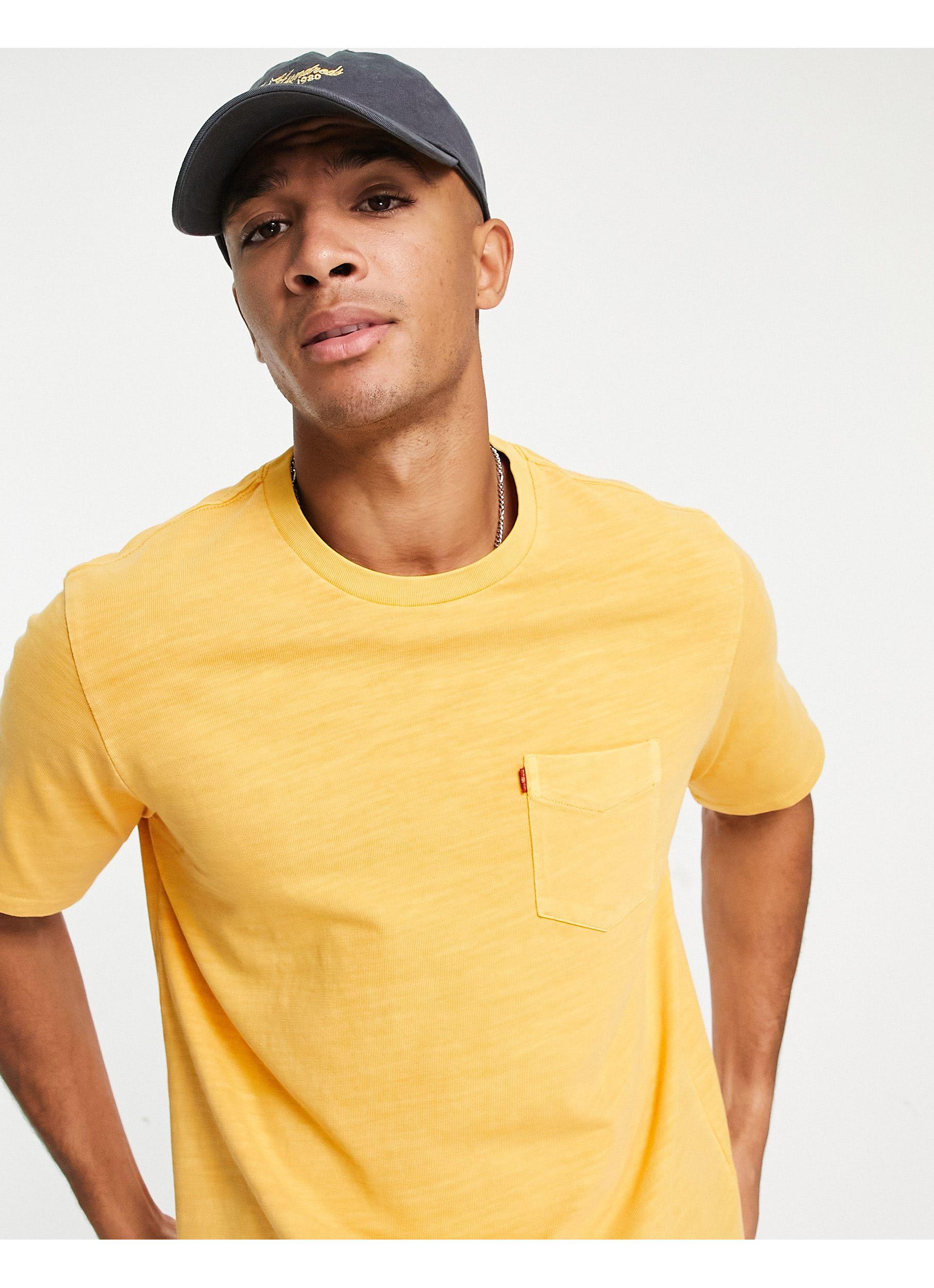 Levi's Relaxed Fit Pocket T-shirt in Yellow for Men | Lyst