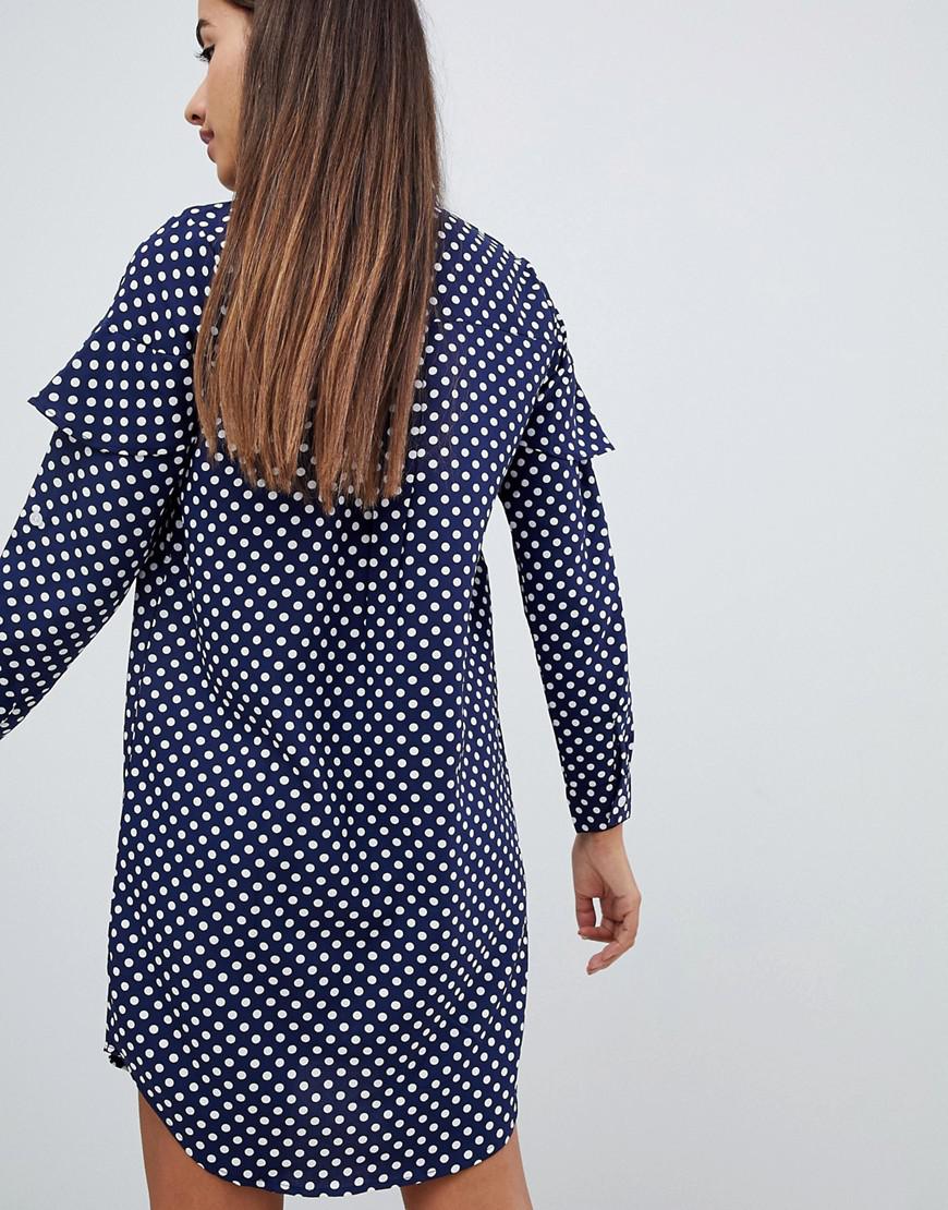 ax paris blue polka dot dress