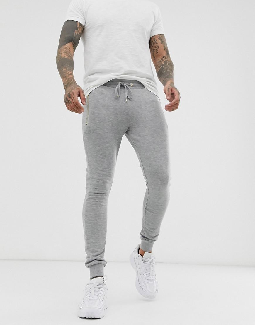 super skinny grey joggers