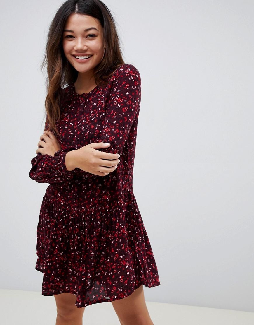 superdry red midi dress