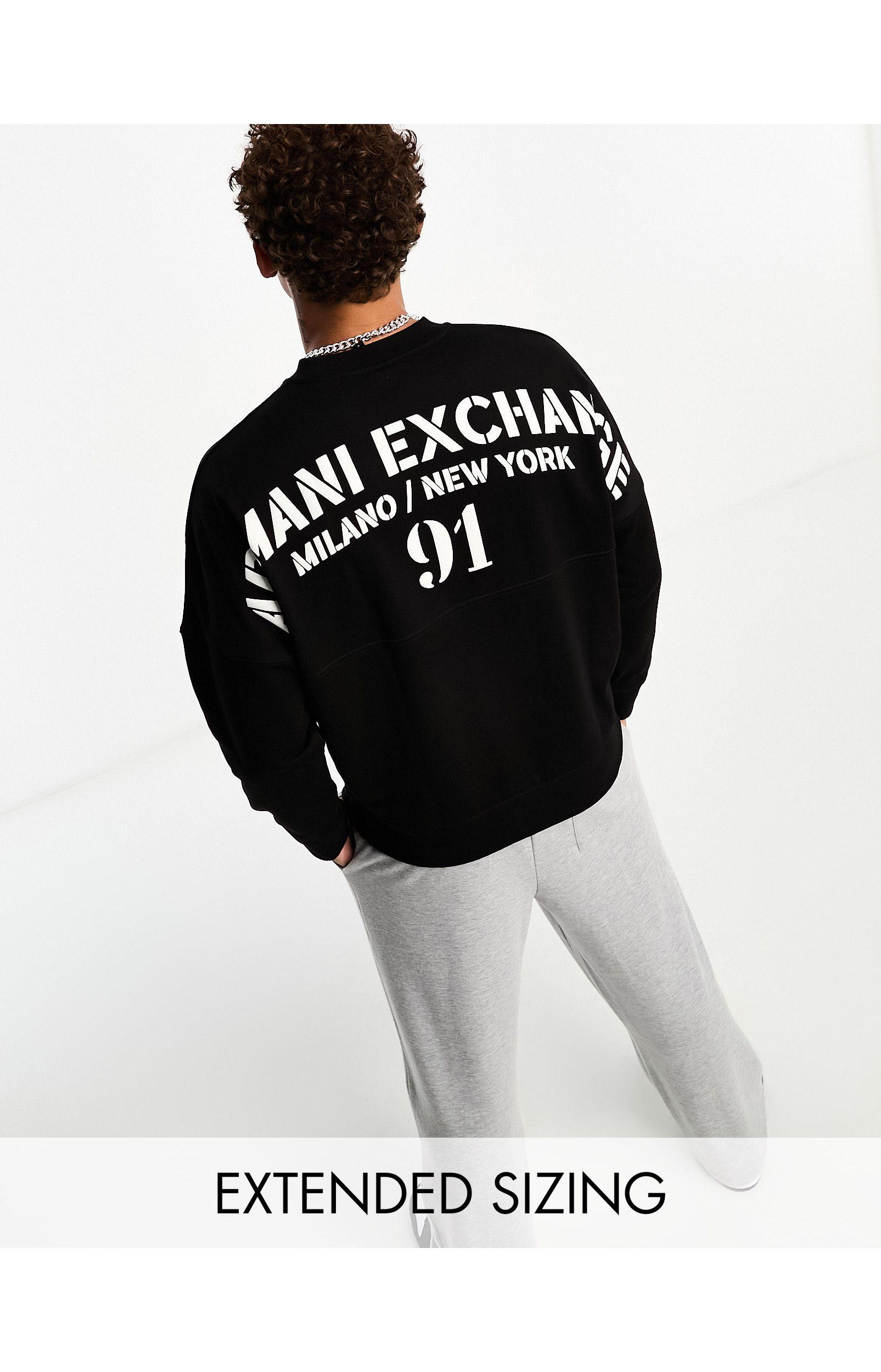 Giorgio Armani Large Back Logo Sweatshirt in Black for Men | Lyst