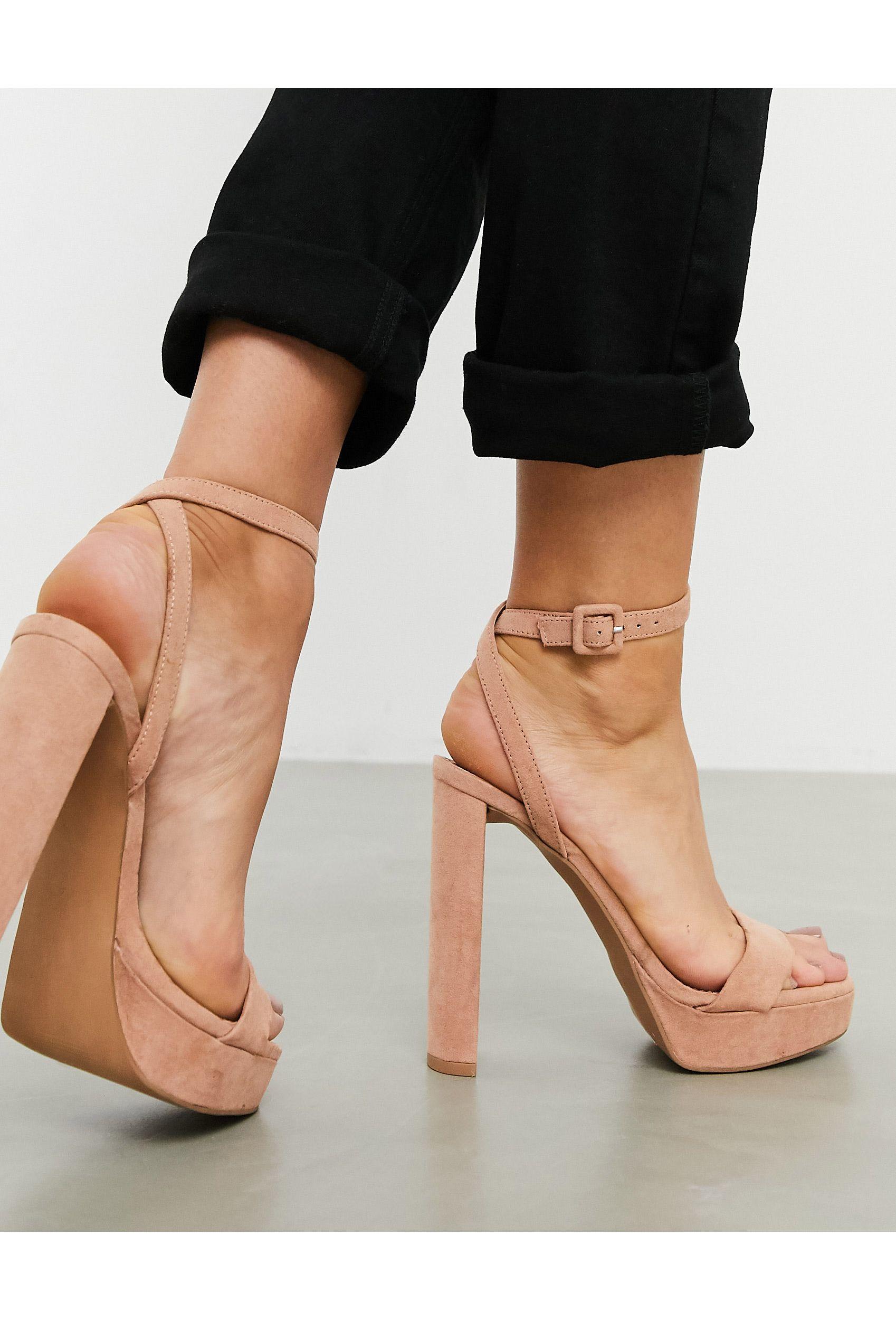 barely there chunky heels