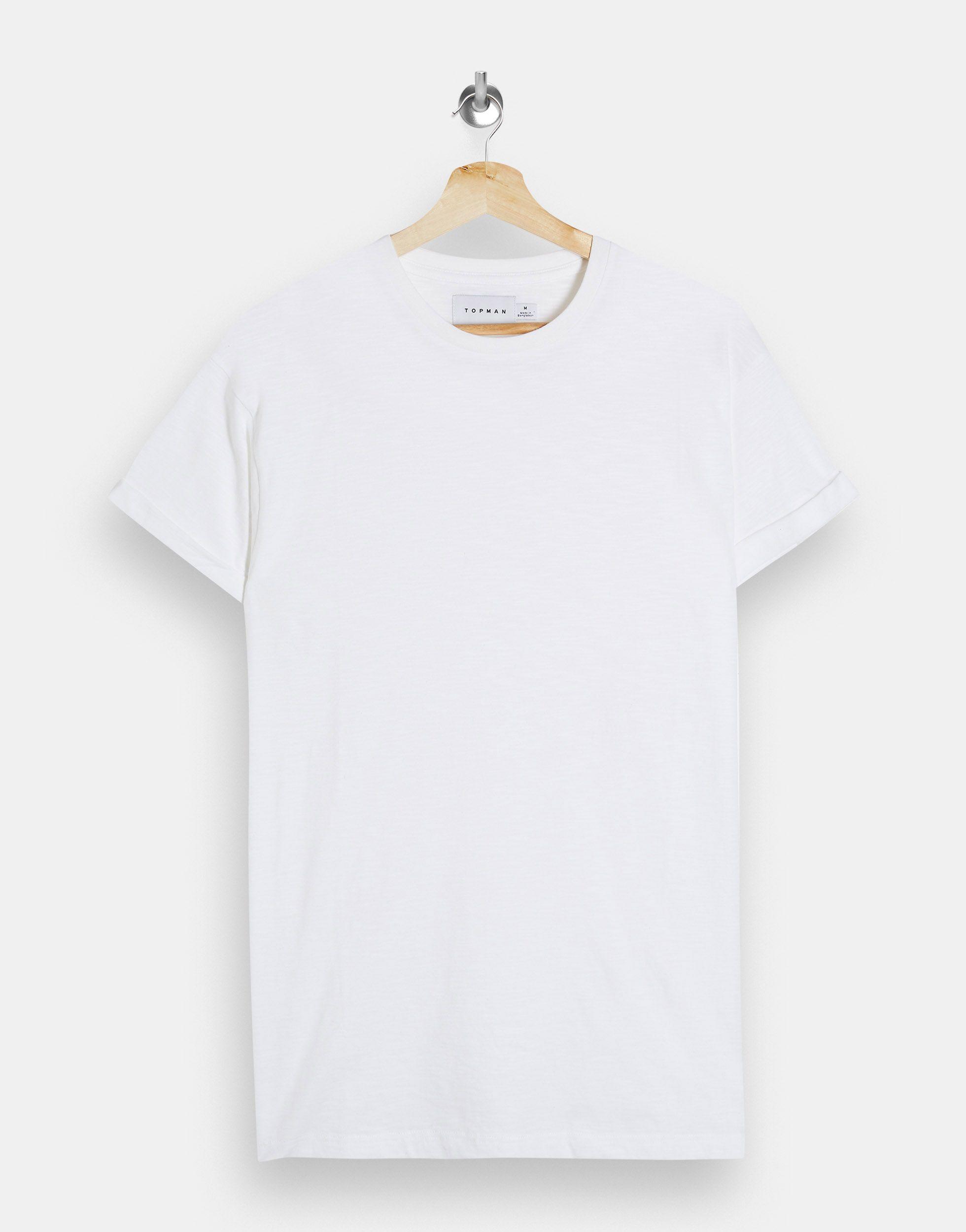 TOPMAN Slub Roll Sleeve T-shirt in 