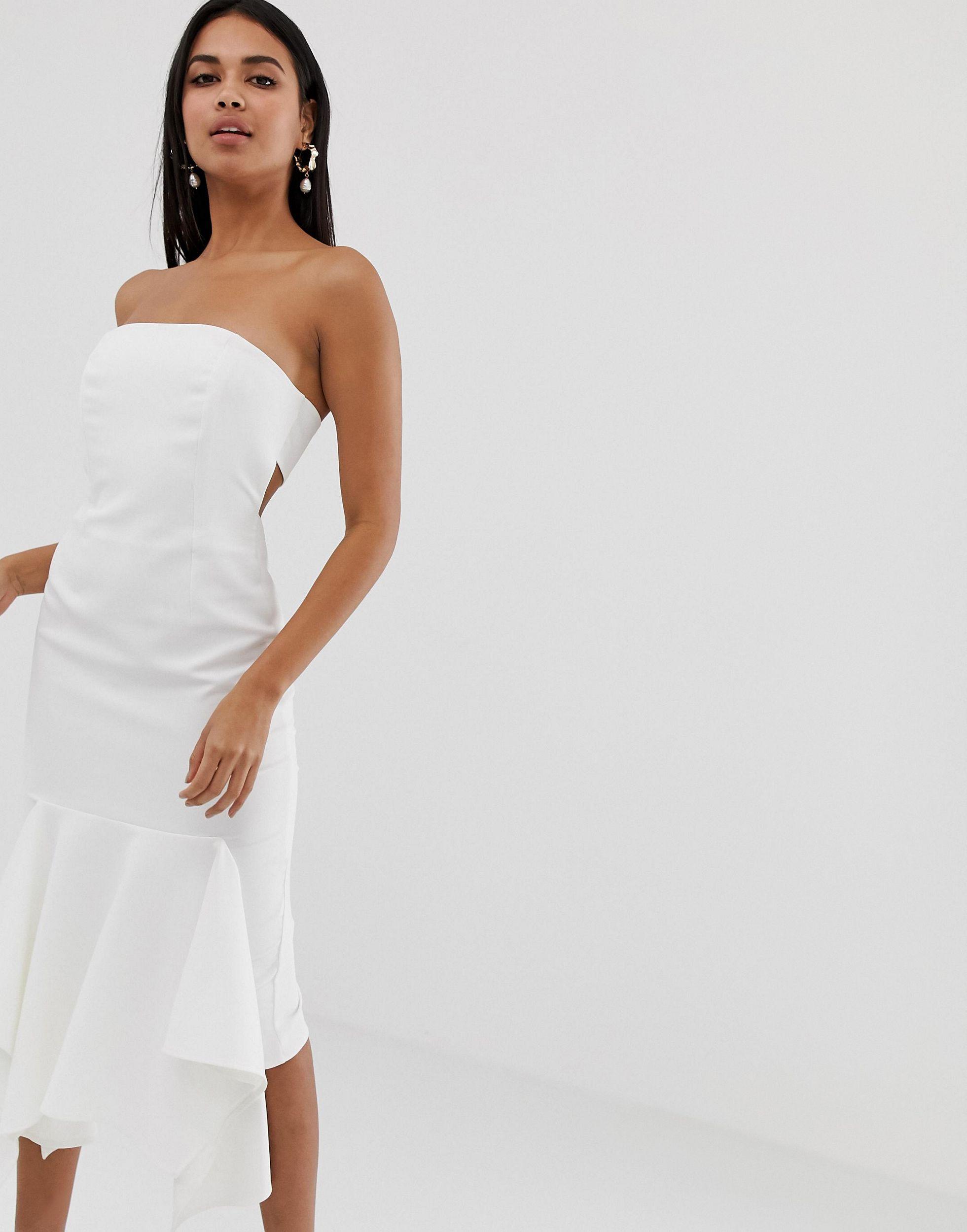 white pephem dress