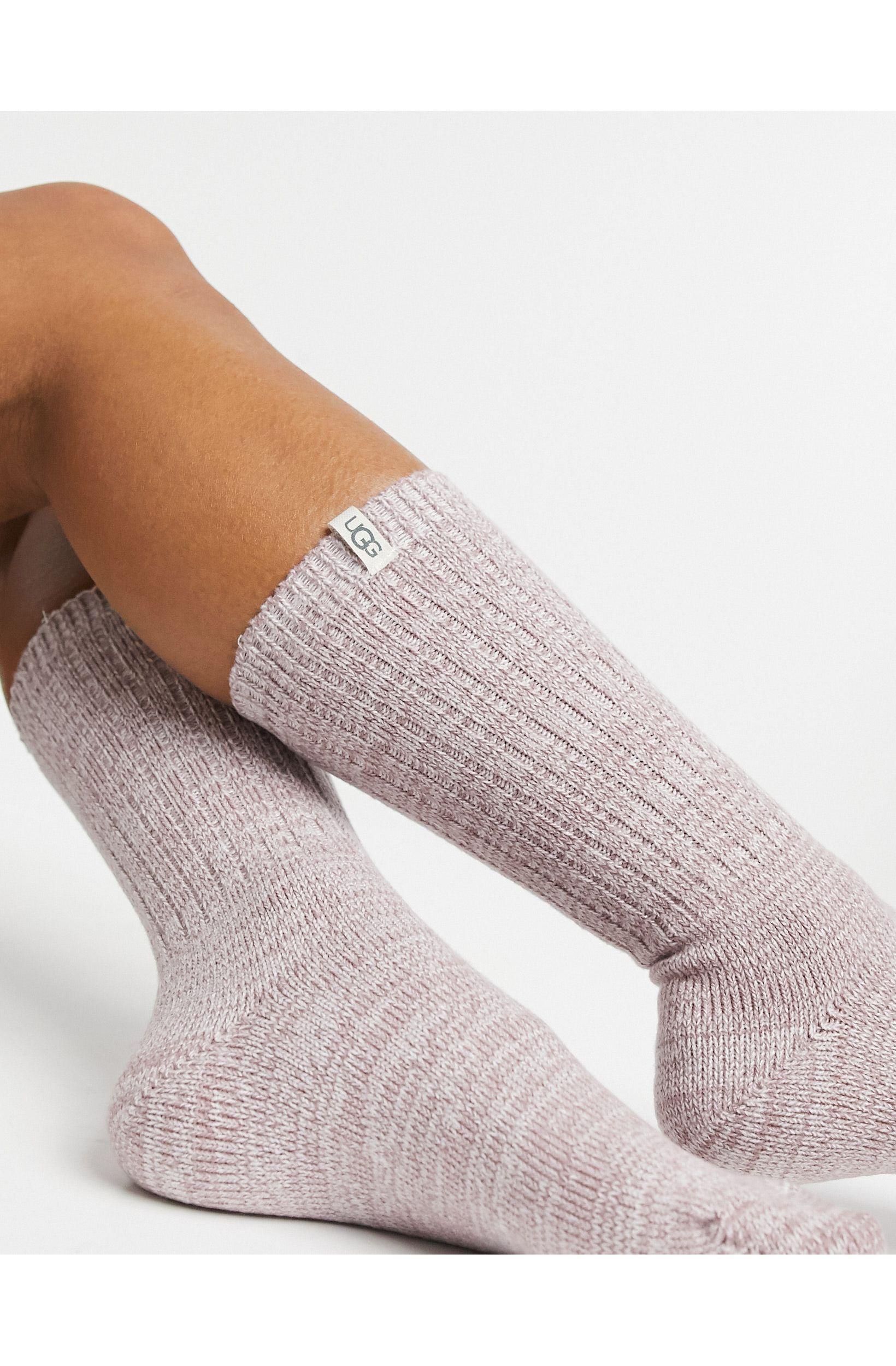 UGG Rib Knit Slouchy Crew Socks in Pink Lyst