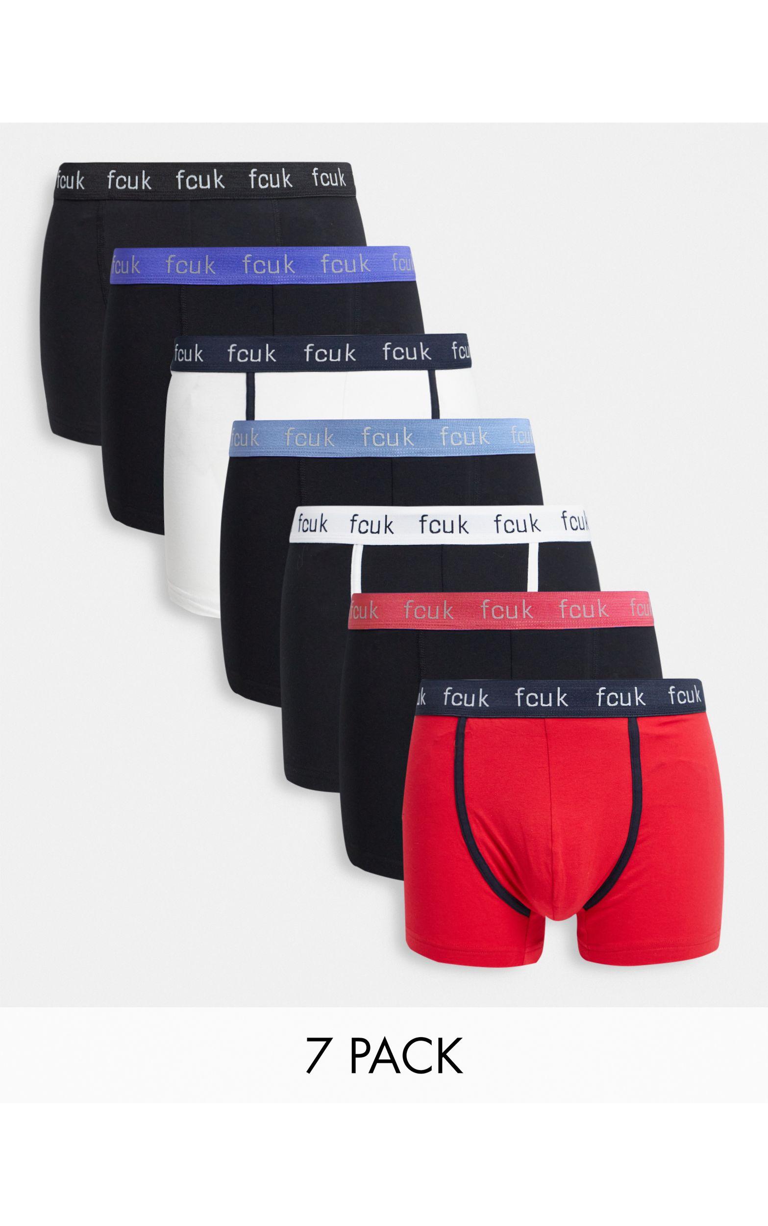 French Connection 7 Pack Fcuk Boxers for Men