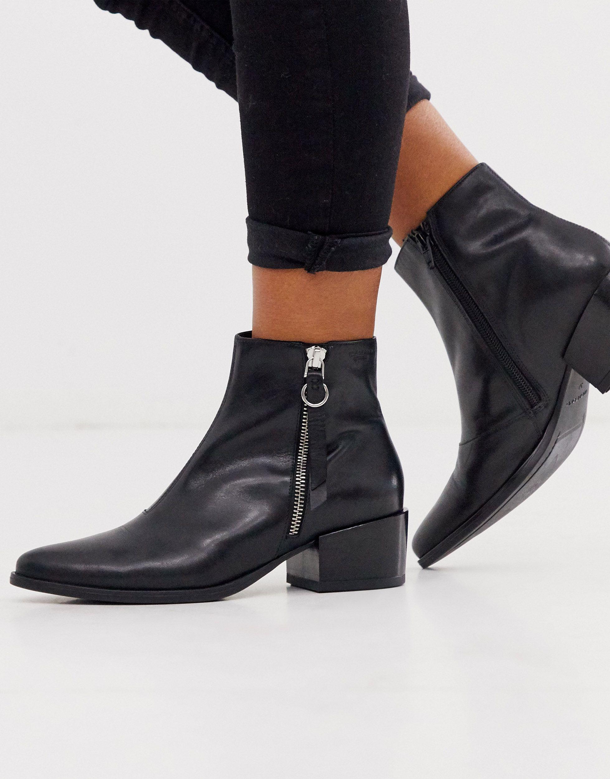 Vagabond Shoemakers Marja Leather Heeled Ankle Boots in Black | Lyst