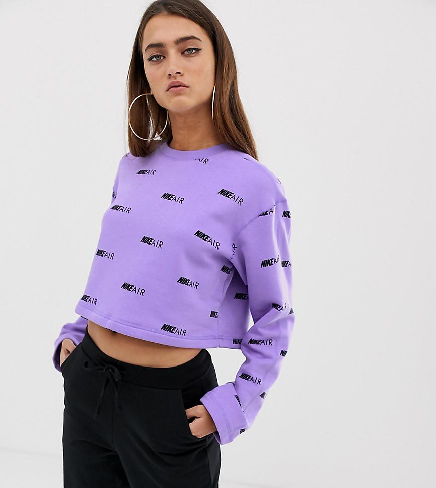 Odds Problem Drejning Nike Air Lilac Cropped Logo Sweatshirt in Purple | Lyst