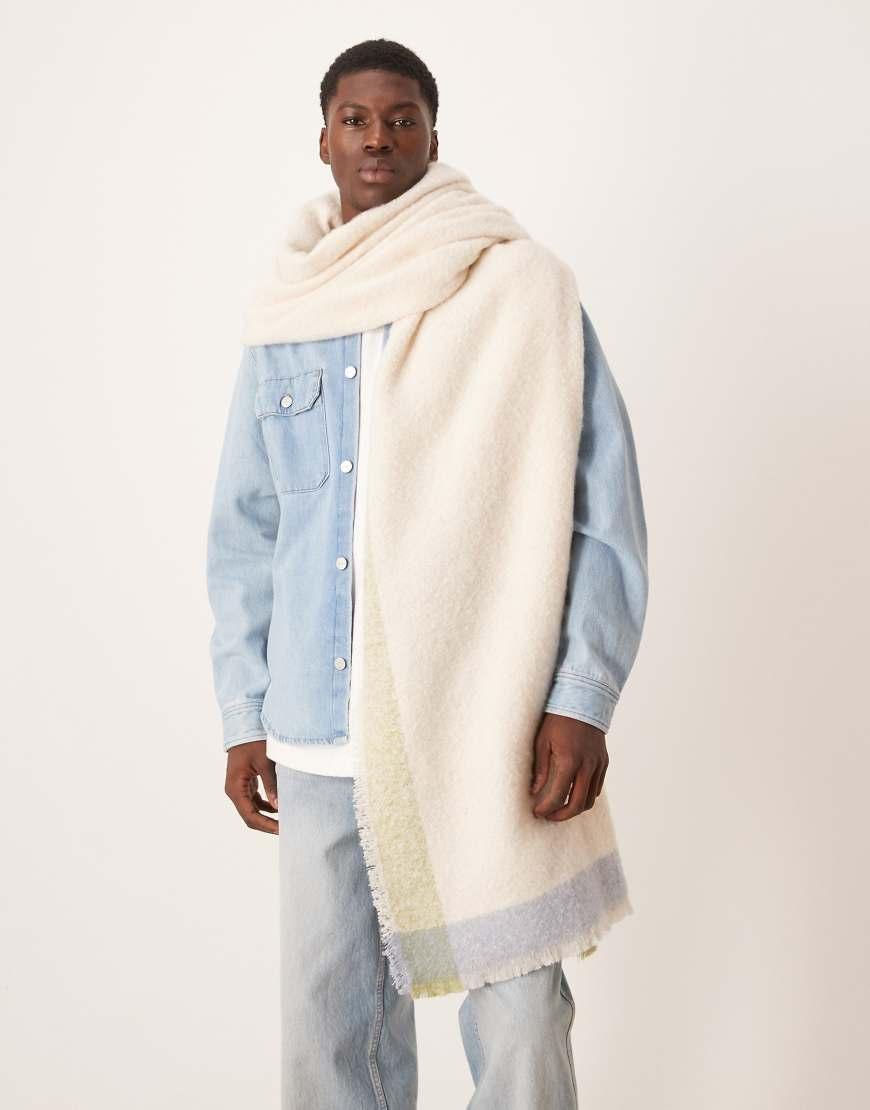 ASOS Woven Oversized Blanket Scarf in Natural for Men Lyst UK
