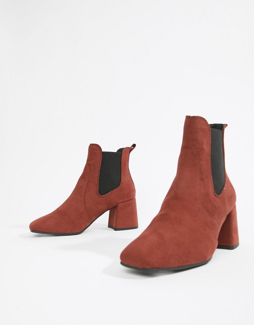 new look heeled square toe ankle boot