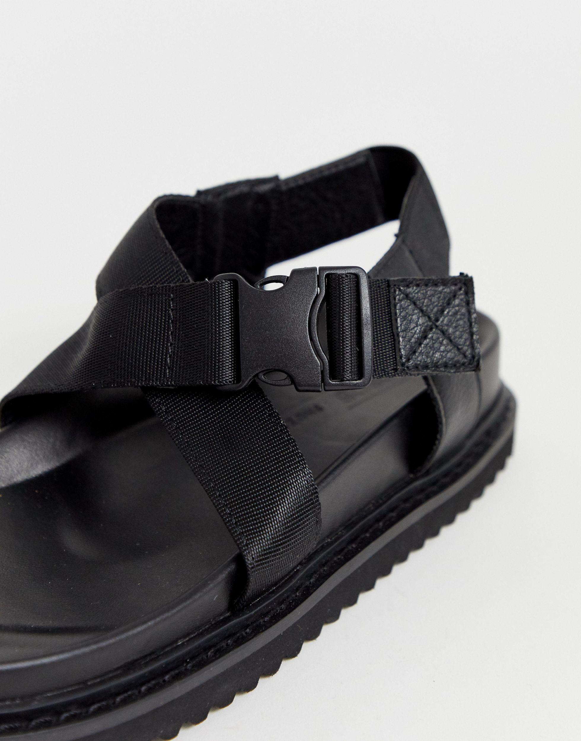 black sporty sandals