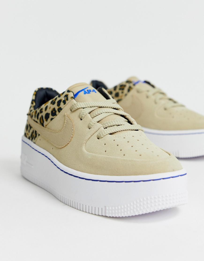 Nike Rubber Leopard Print Air Force 1 Sage Sneakers - Lyst