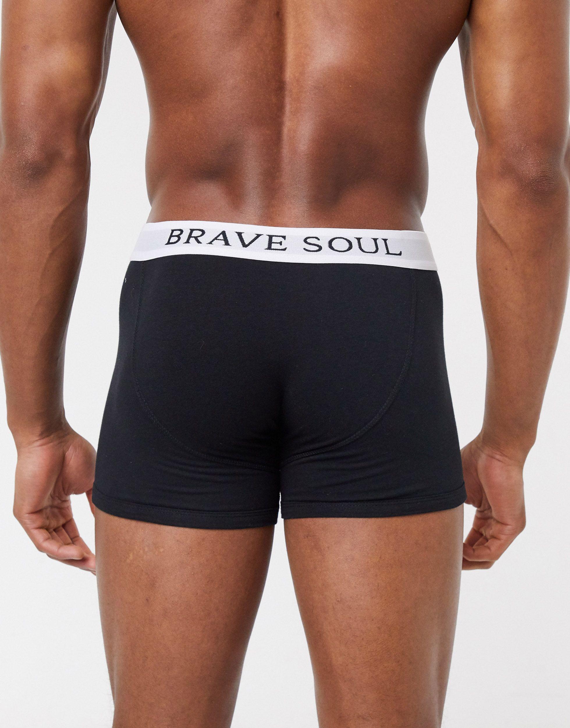 Brave Soul Cotton 2 Pack Boxers in Black for Men - Lyst