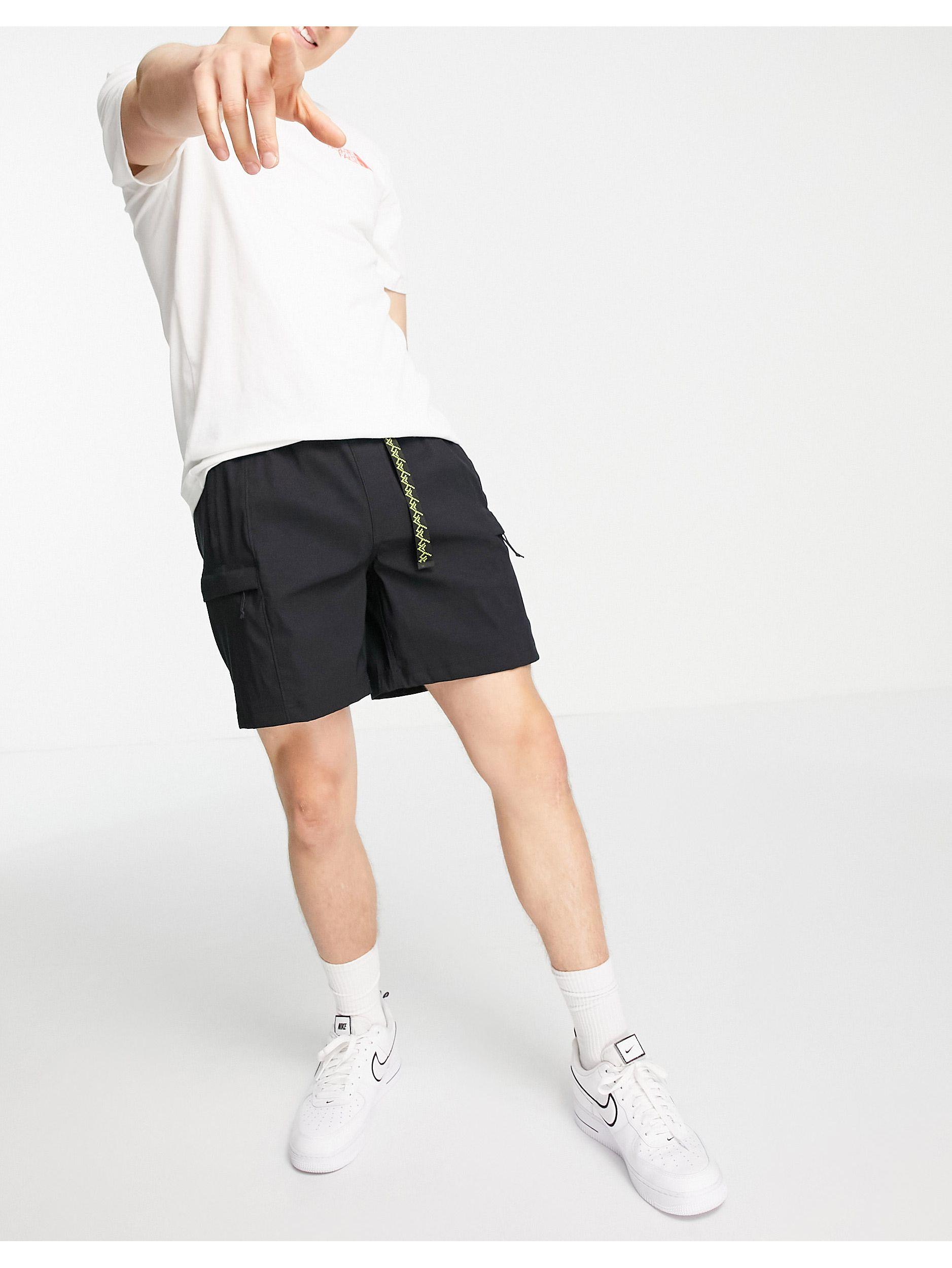 the north face class v belted shorts in black