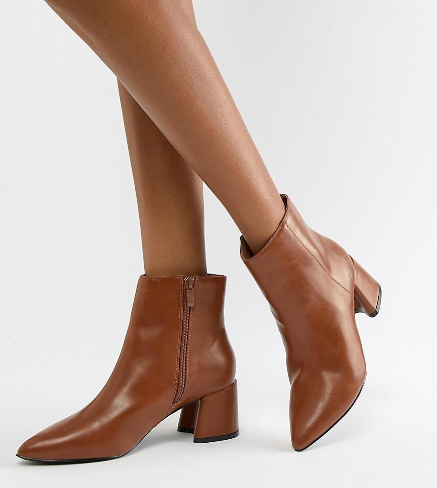 wide fit high heel ankle boots