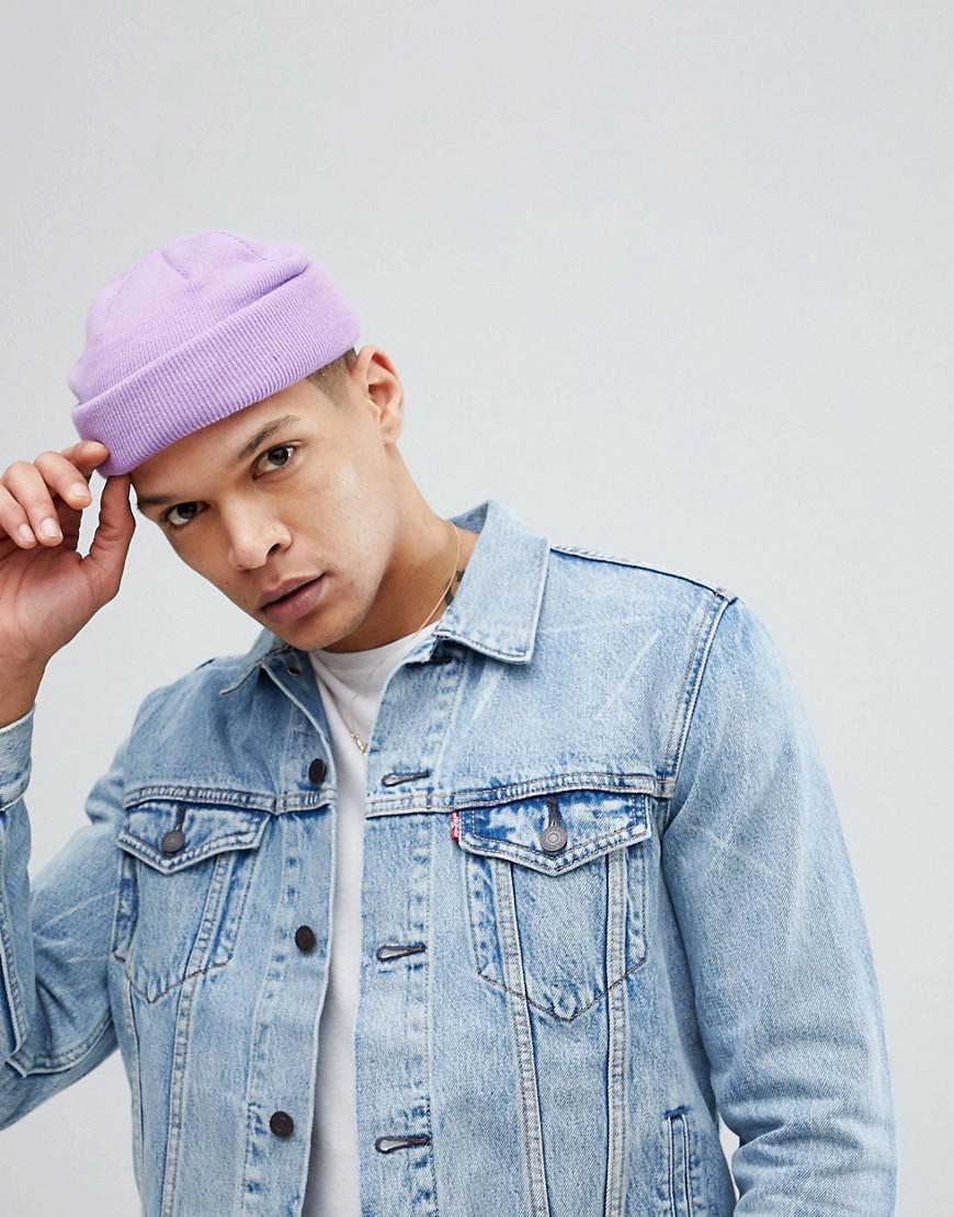 ASOS Denim Mini Fisherman Beanie In 