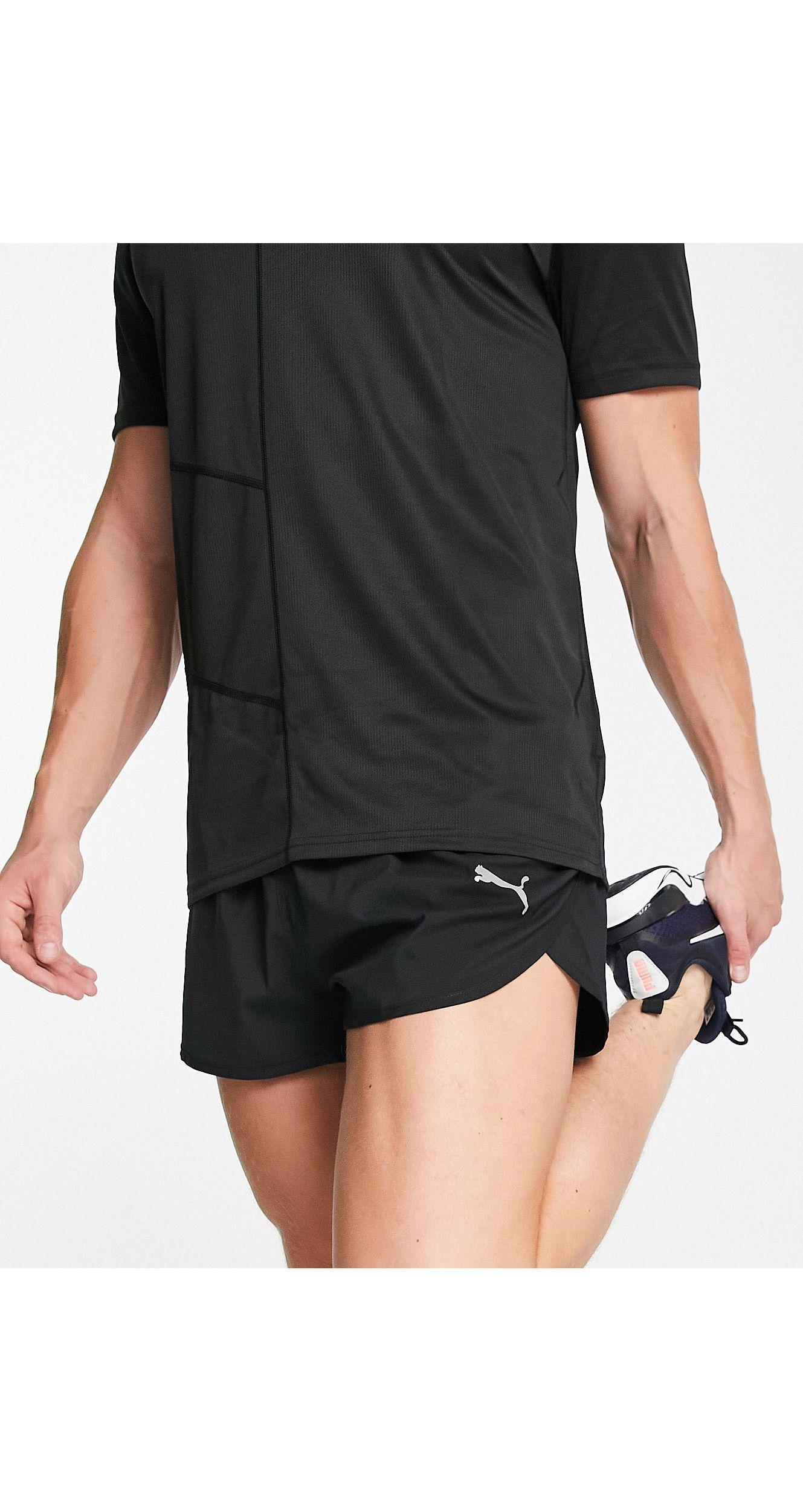 PUMA Running Split Shorts in Black for Men | Lyst