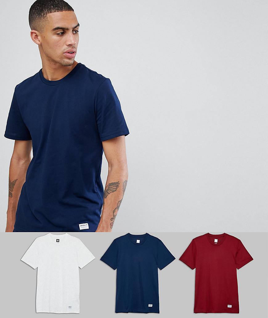 Adidas originals t-shirt top 3 pack tees