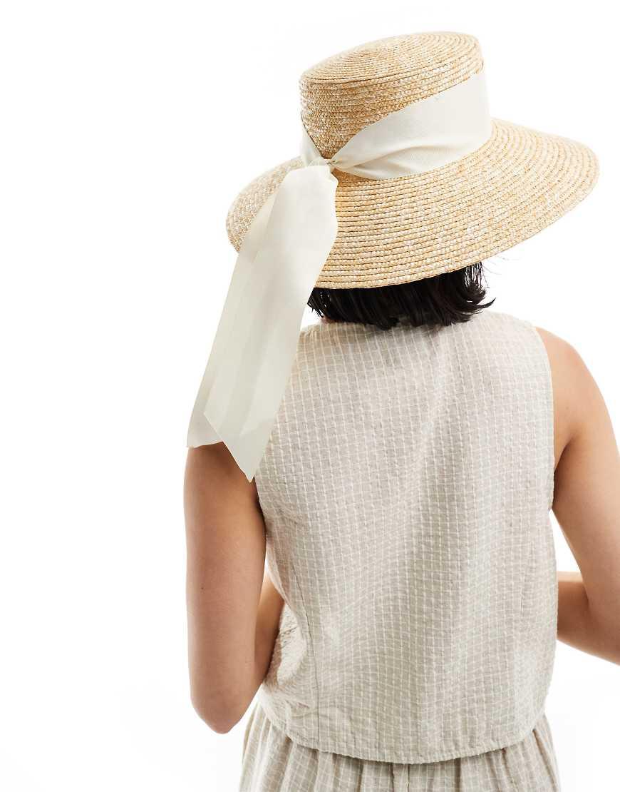 Other Stories Straw Fedora Hat With Bow Tie in Natural Lyst UK