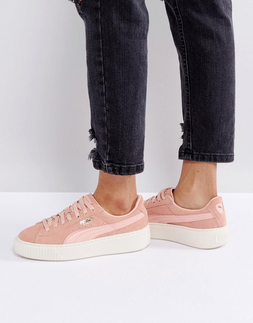 pink puma platform trainers