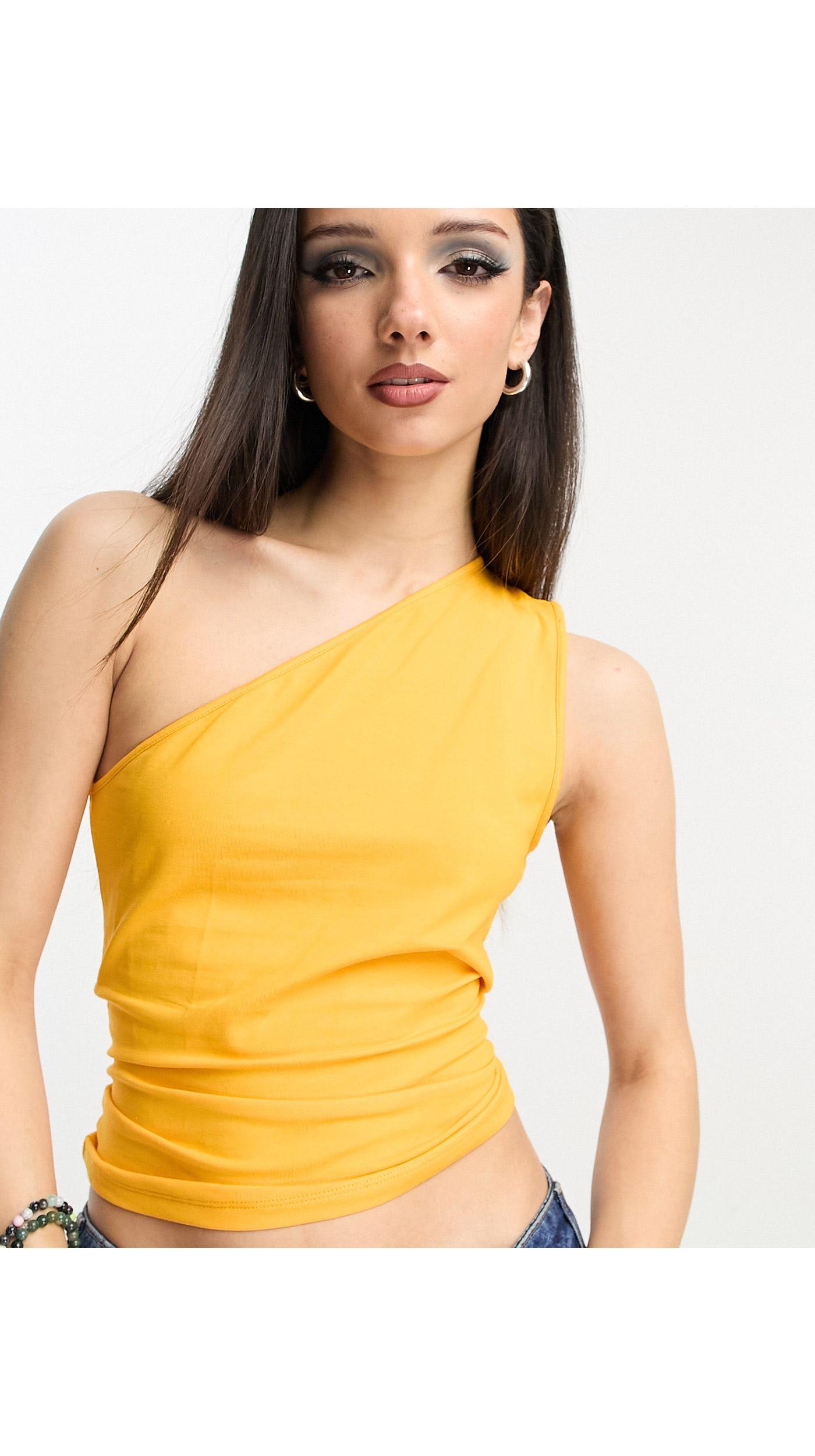 Cindy Shoulder Top in Yellow | Lyst