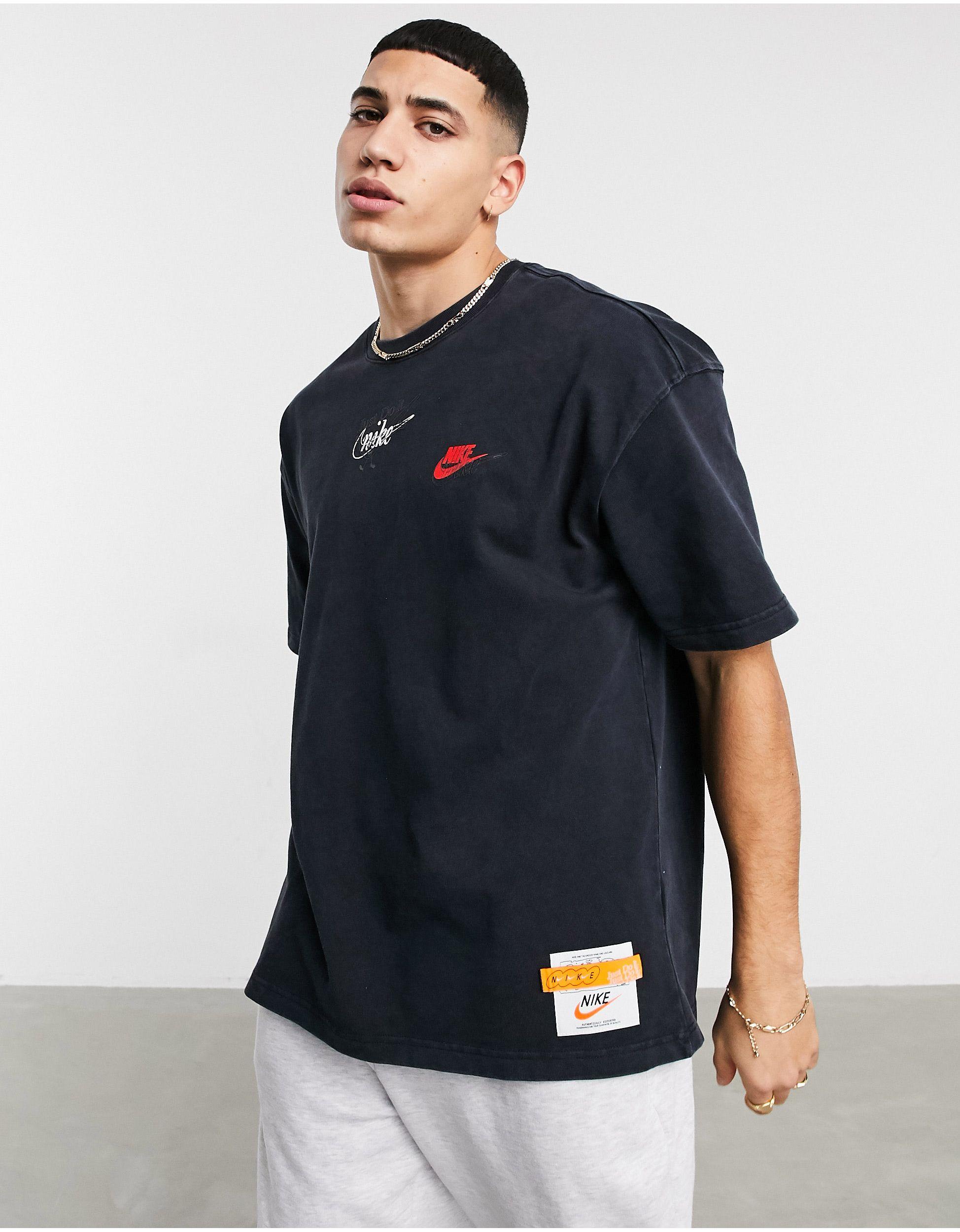 Nike Wash Drip T-shirt With Print in Black for Men | Lyst