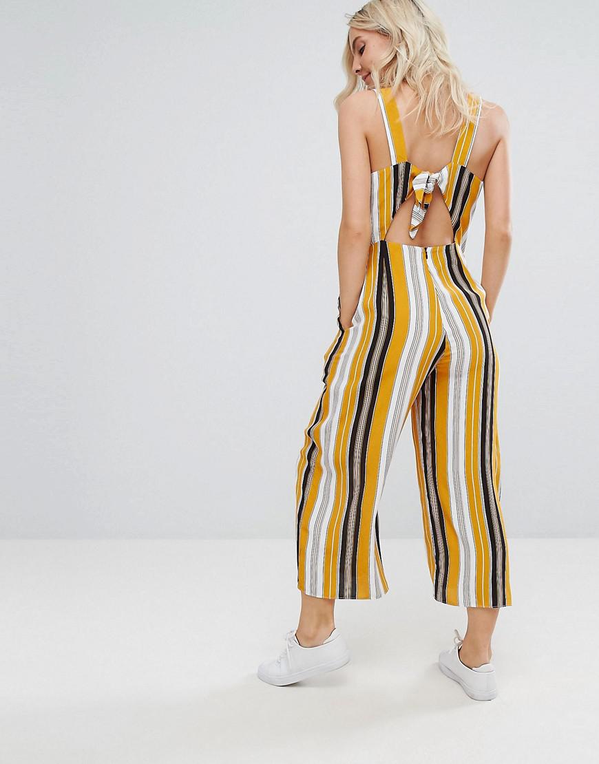 Lyst New Look Stripe Jumpsuit in Yellow