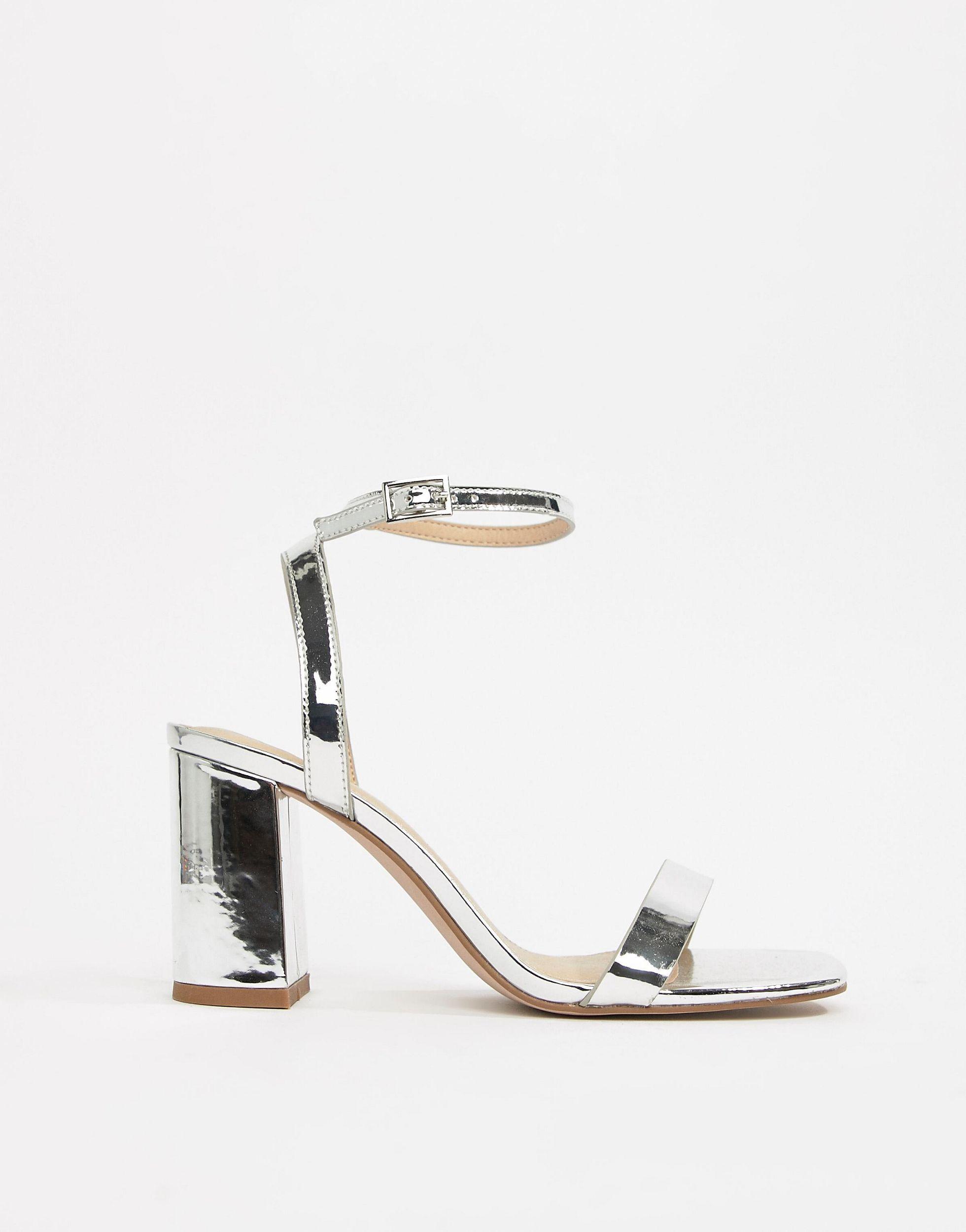wide fit barely there block heels