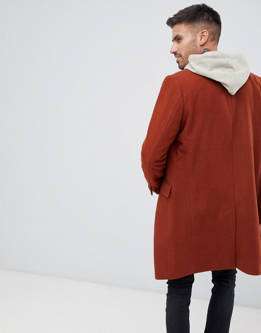orange wool coat mens