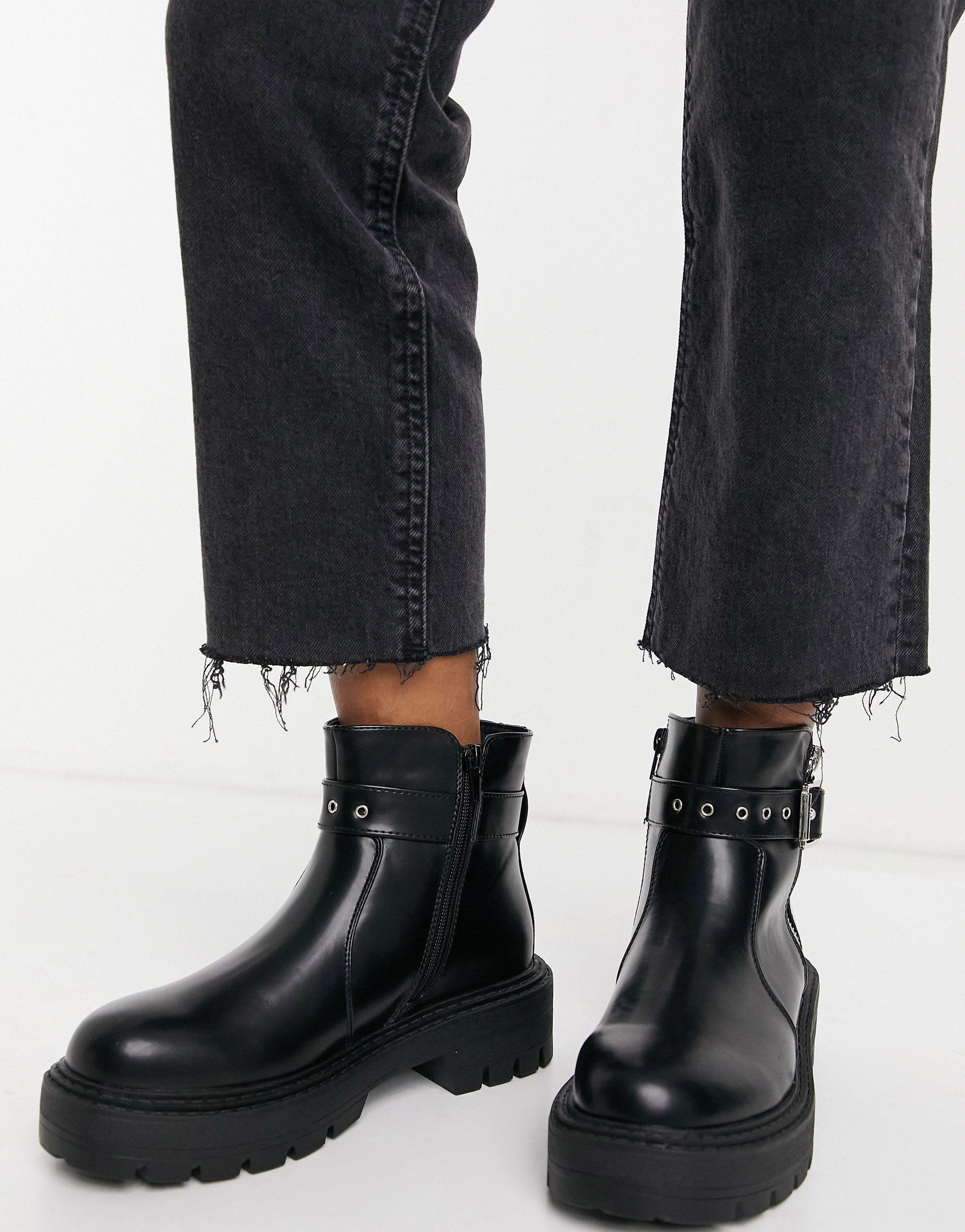 Botines s con suela gruesa Glamorous de color Negro | Lyst