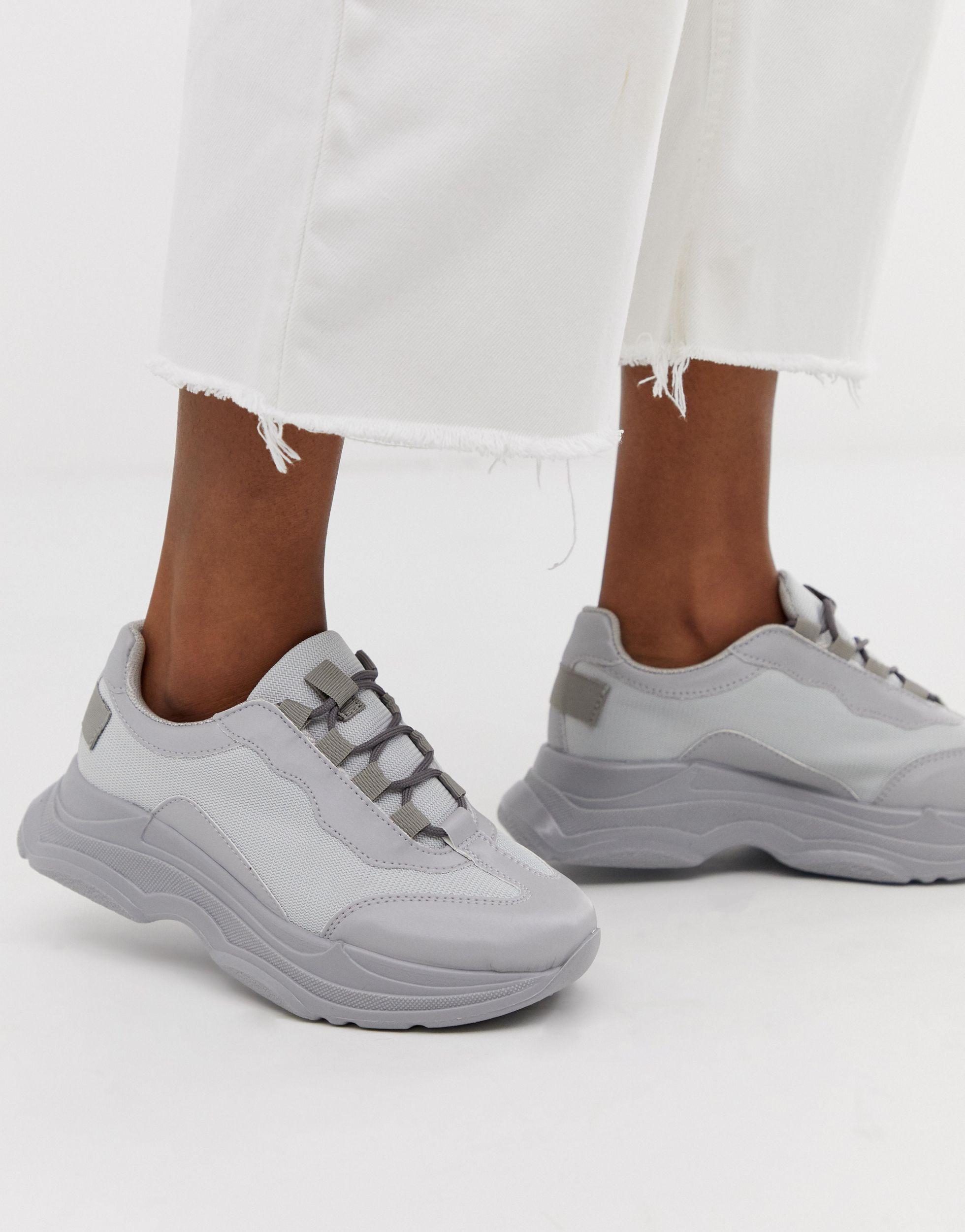 ASOS Leather Dare Chunky Sneakers in 