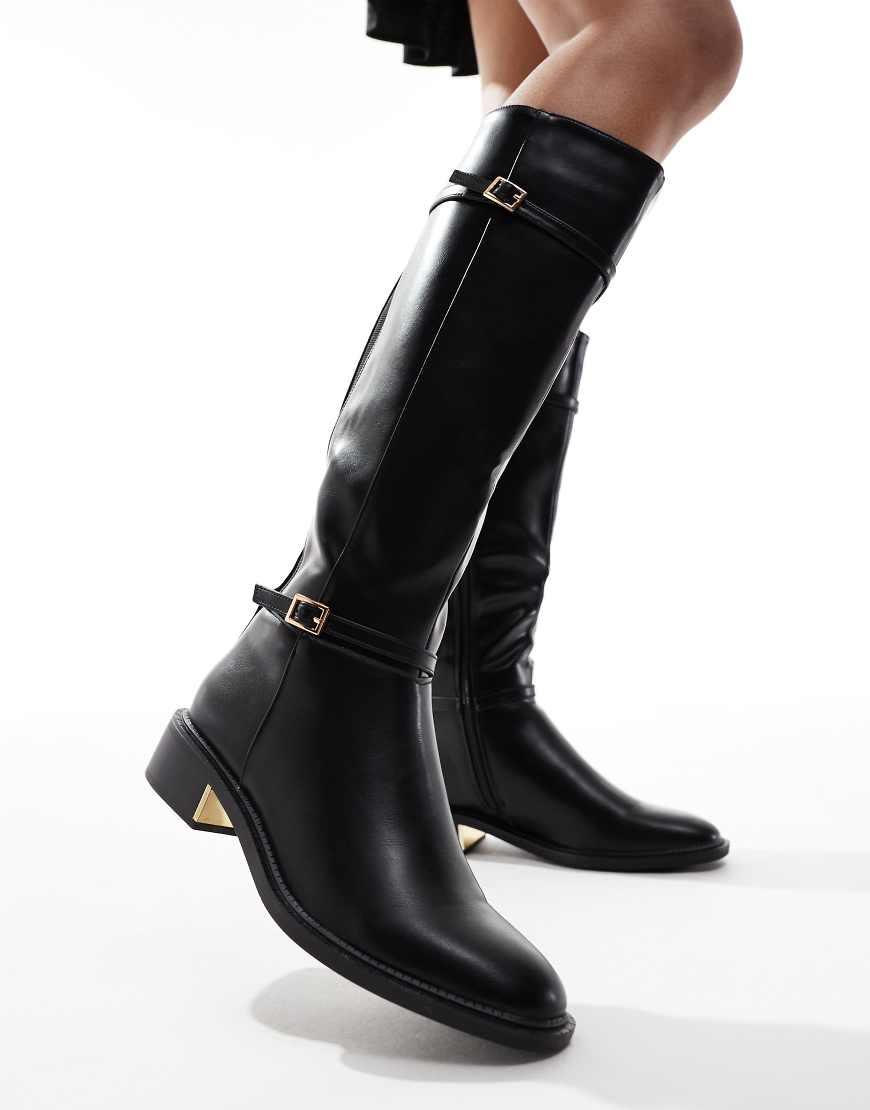 SEQWL Knee High Flat Riding Boots in Black Lyst UK