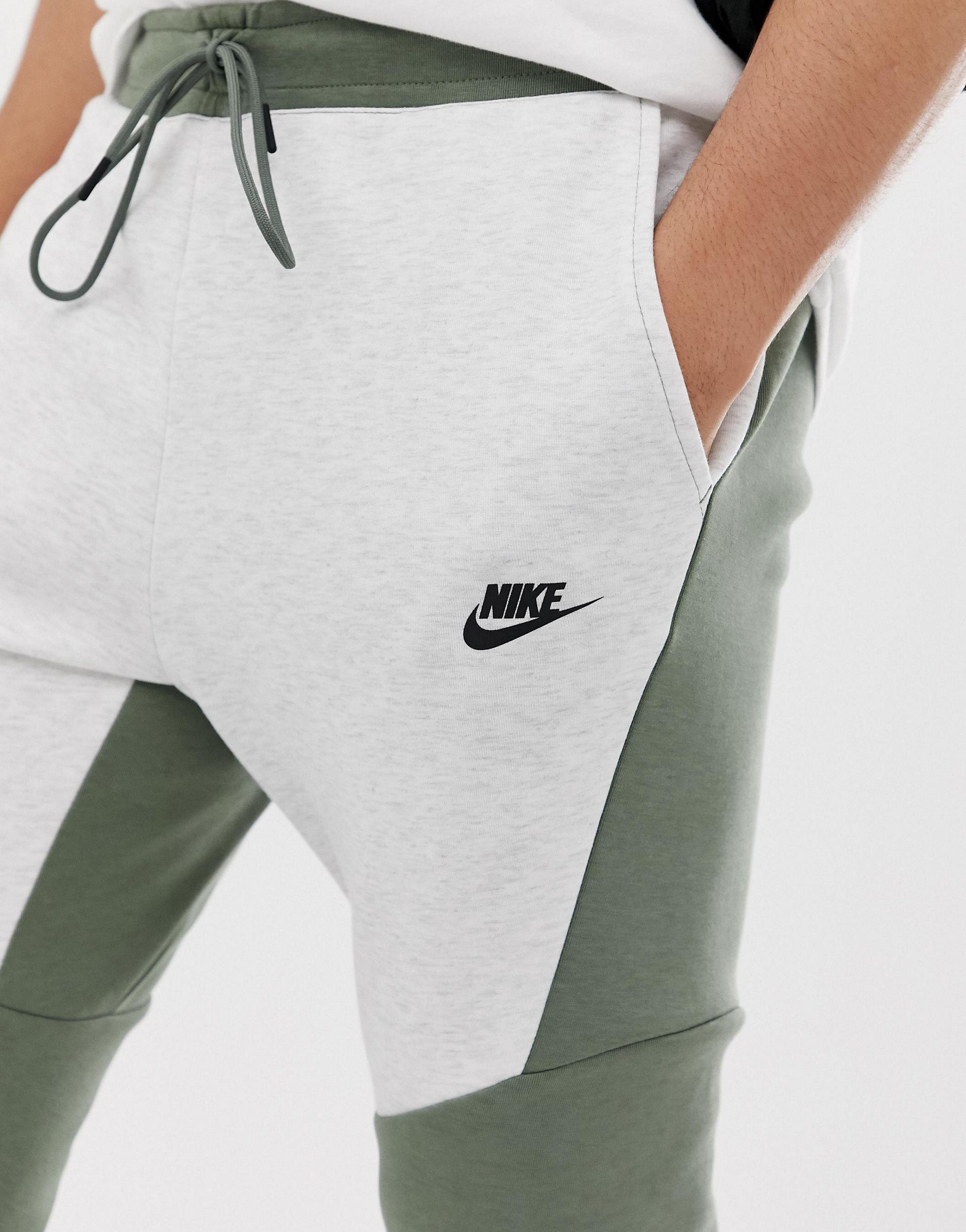 Nike Tech Fleece Joggers In Green in Natural for Men | Lyst