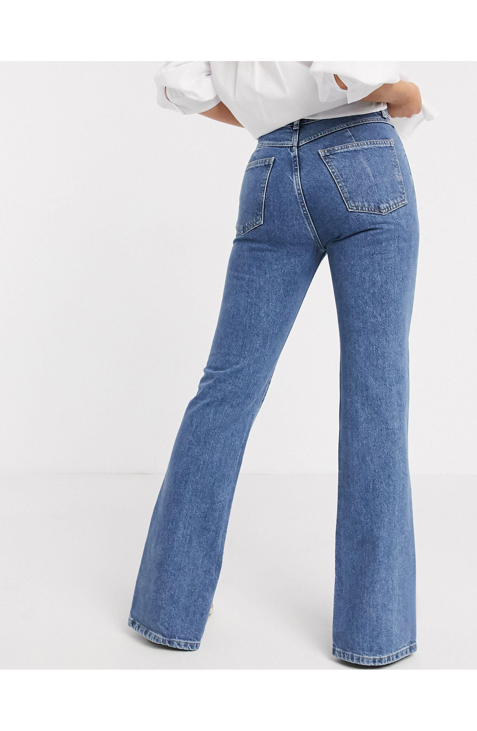 Pull&Bear Split Front Jean in Blue | Lyst