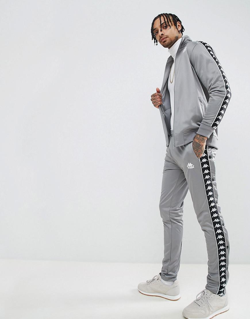Kappa Joggers With Side Taping In Gray for Men | Lyst