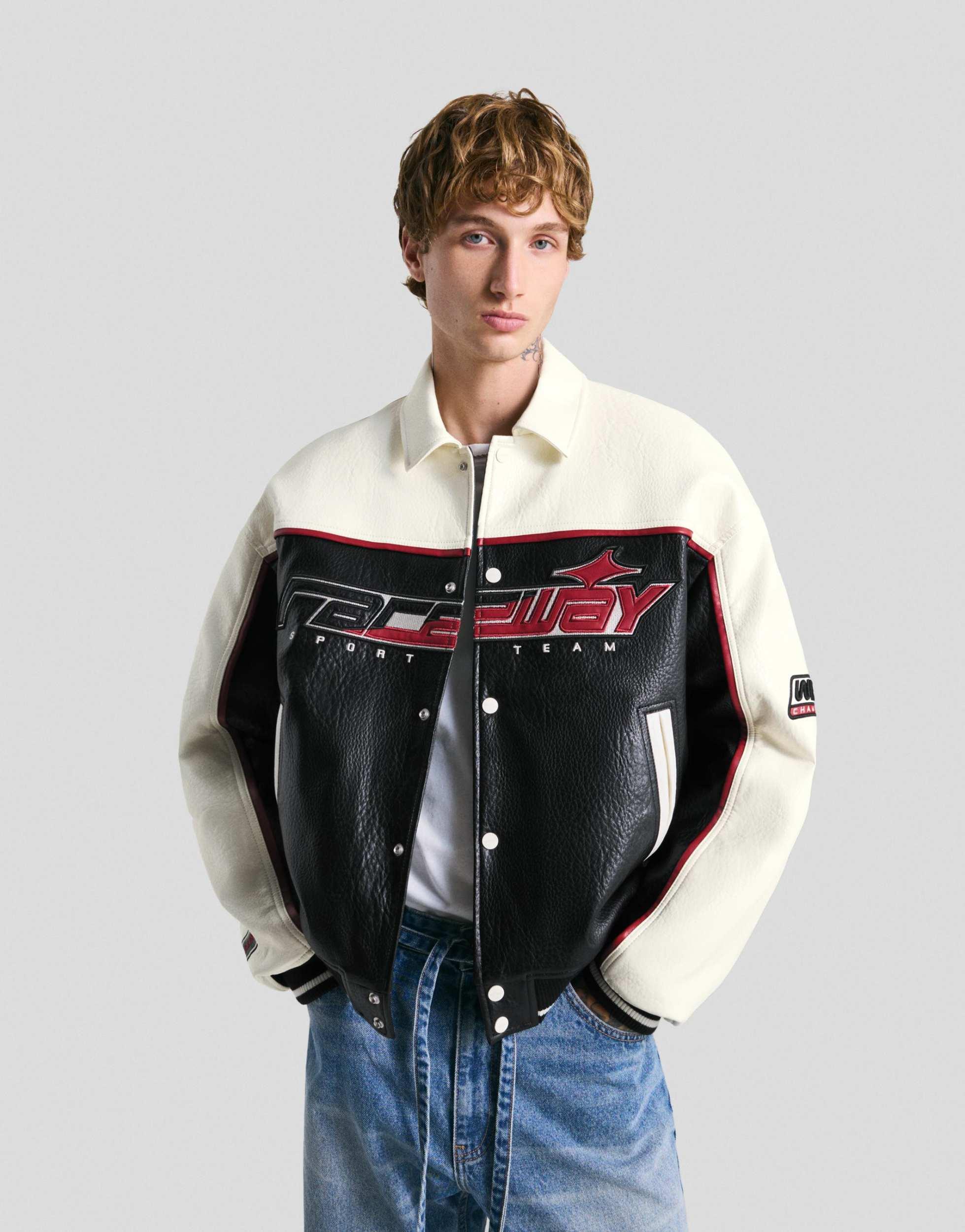 Simili Cuir Marron Veste En Cuir Homme Bershka Bershka Blouson