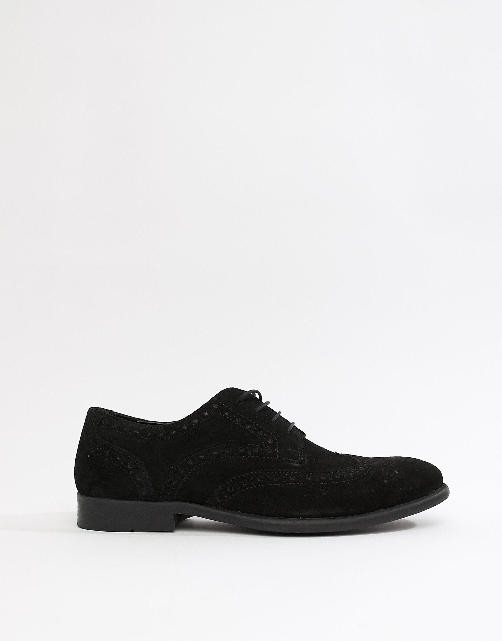 ASOS Wide Fit Derby Brogue Shoes in 