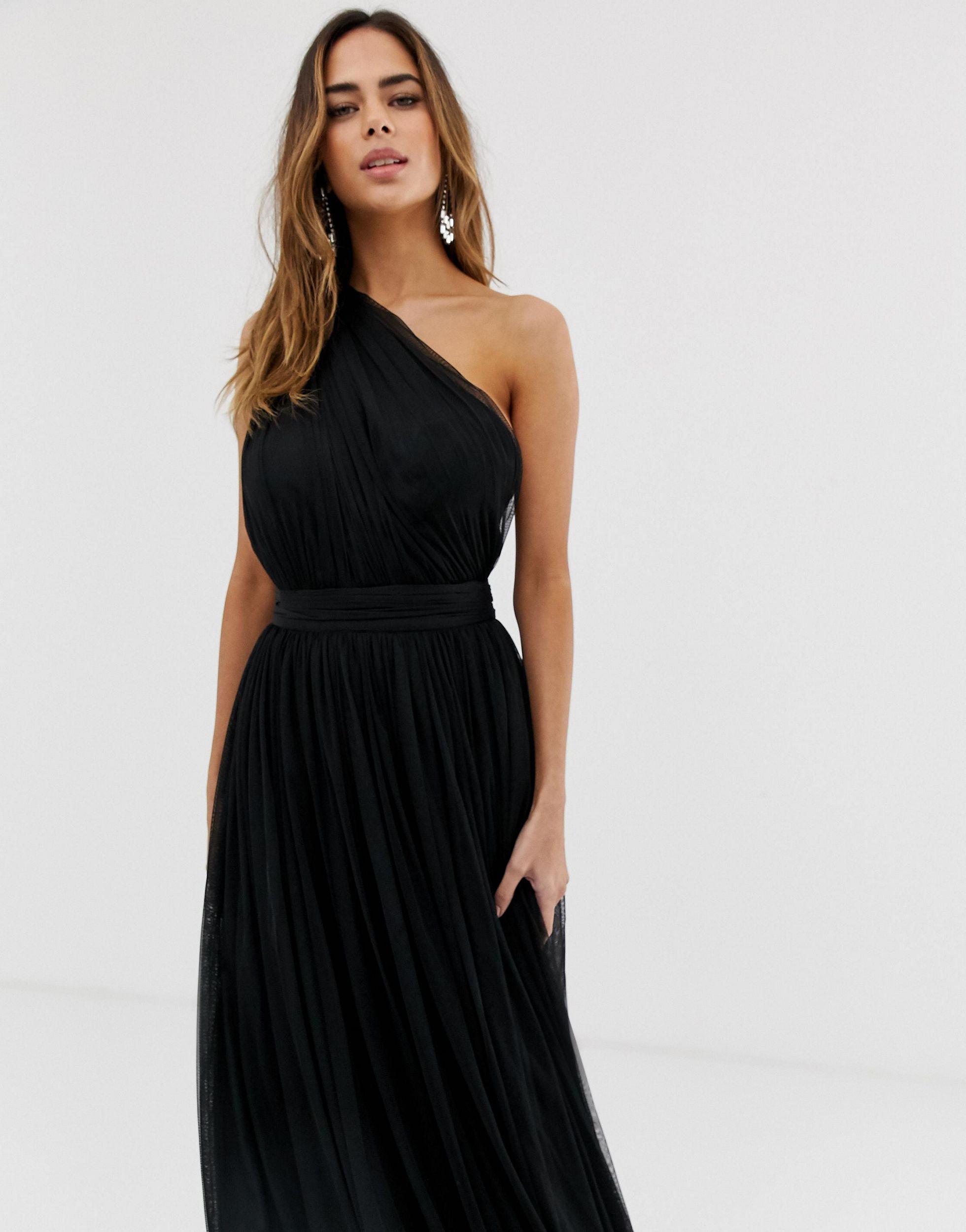 asos black tulle dress