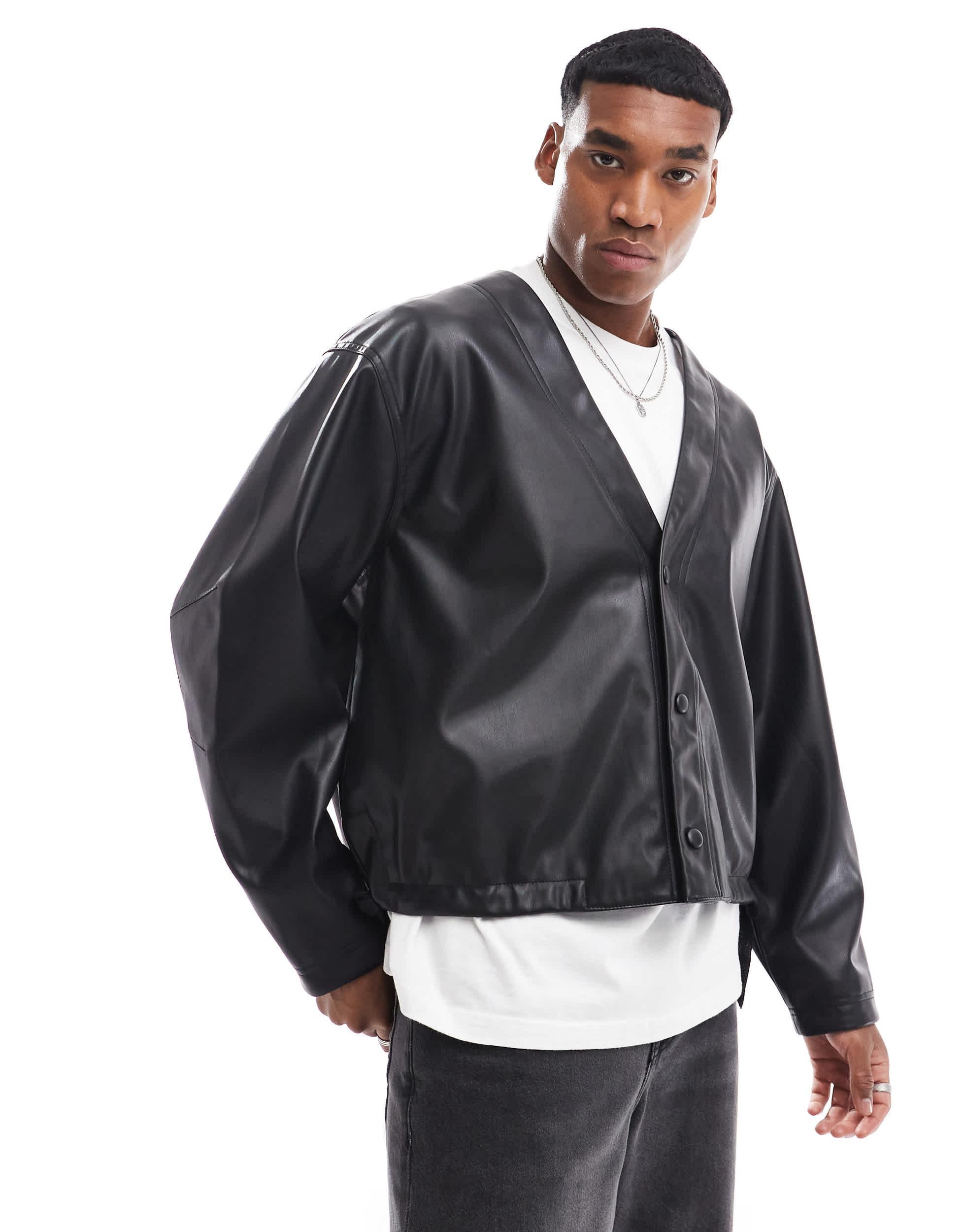 Blousons en cuir ASOS pour homme Reductions en ligne jusqu a 55 Lyst