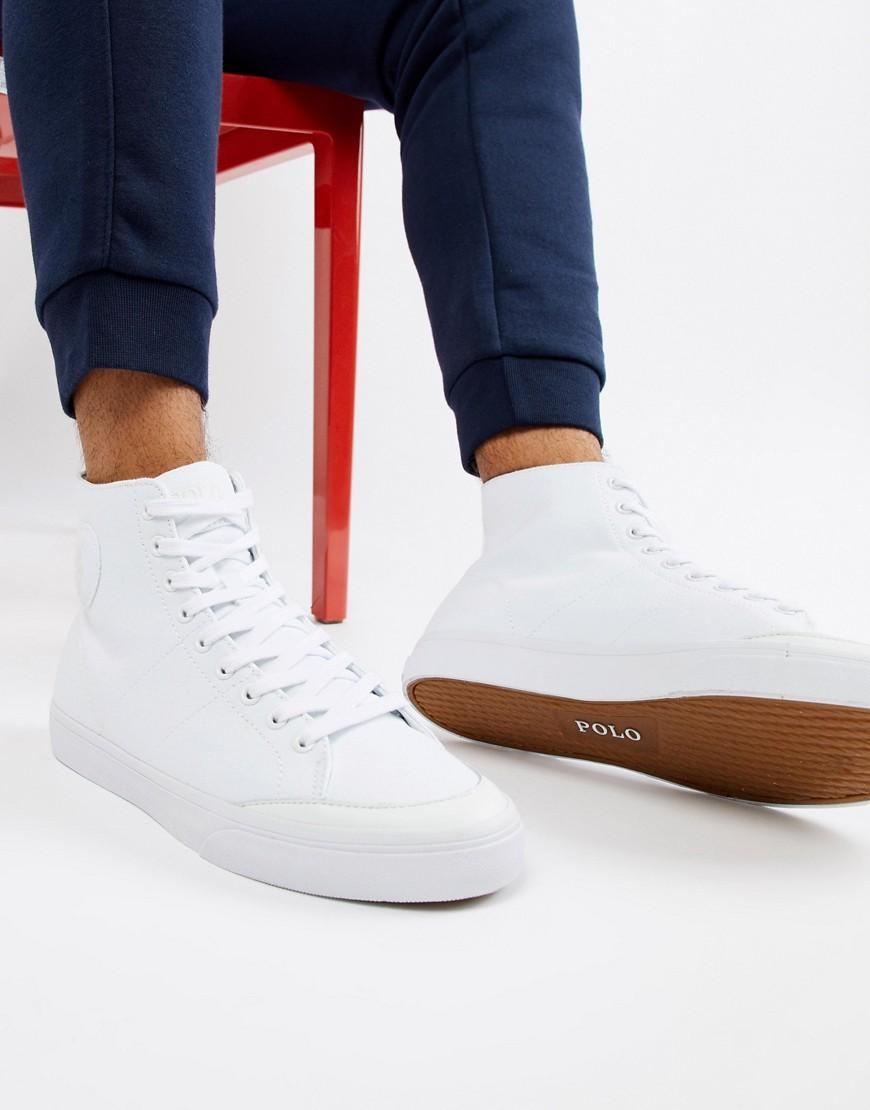 Zapatillas hi-top de lona blancas parche del logo Solomon Polo Ralph Lauren de hombre de color Blanco | Lyst