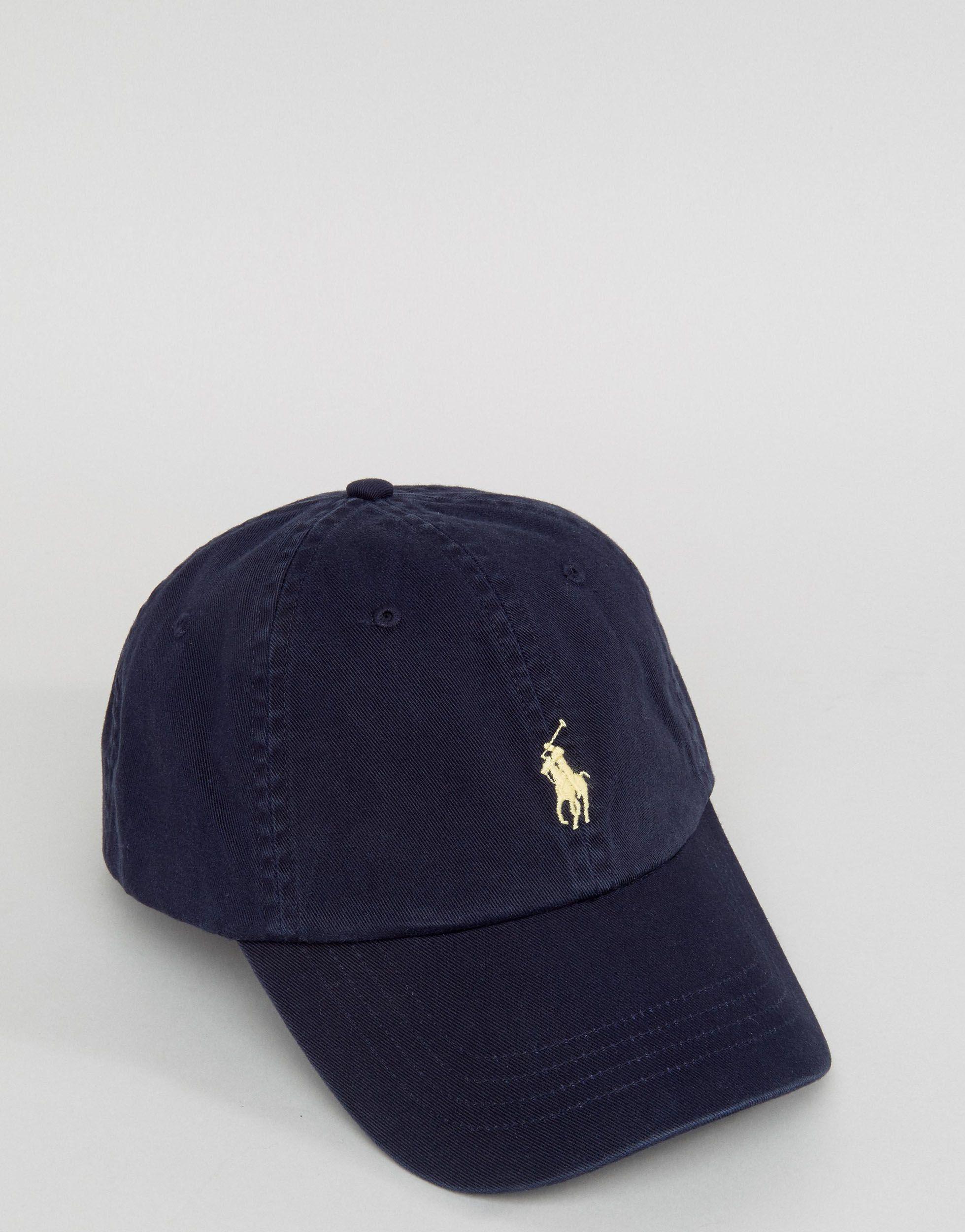 Polo Ralph Lauren Cotton Baseball Cap With White Player Logo In Navy in  Blue/Blue (Blue) for Men - Save 66% | Lyst