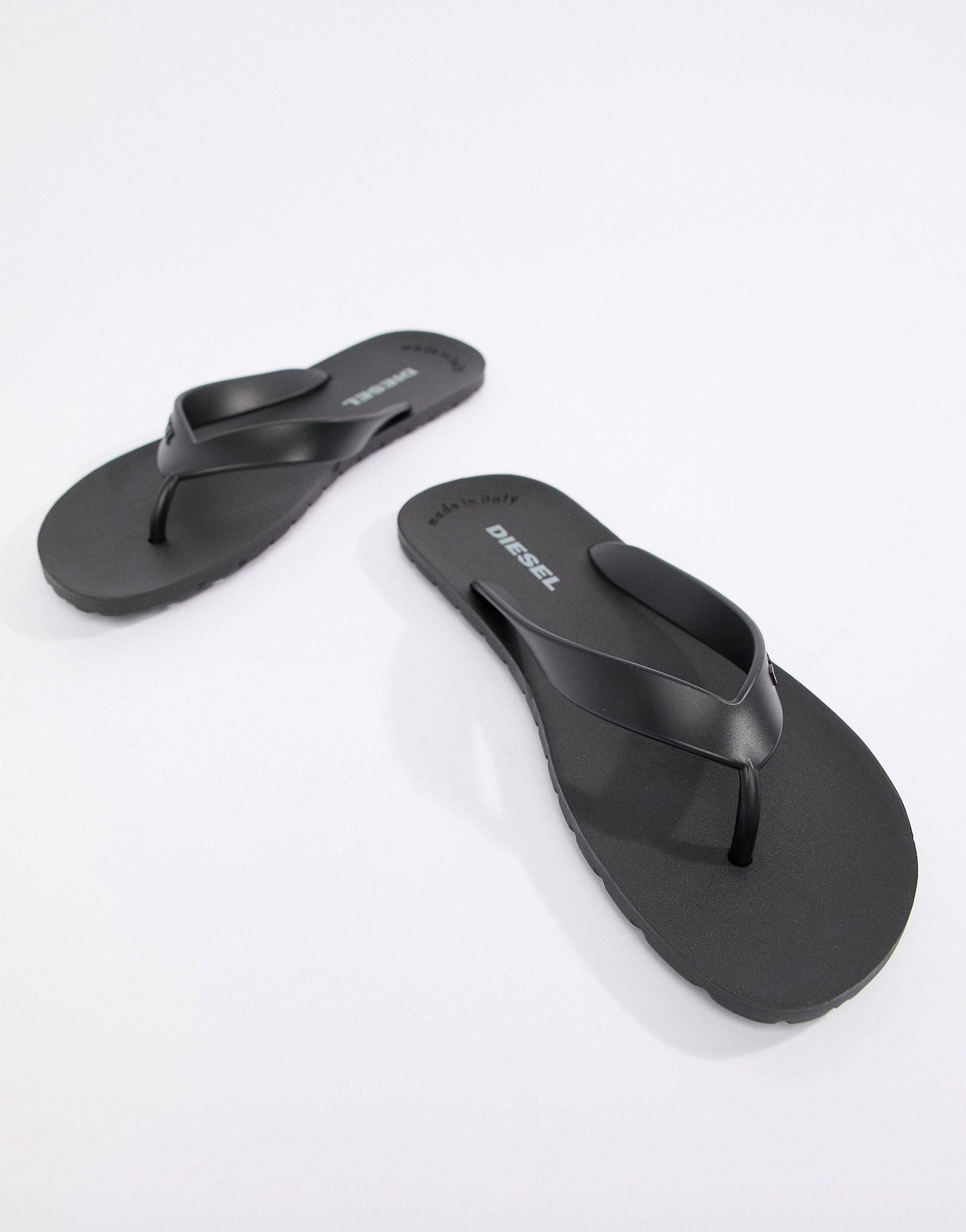 DIESEL Splish Flip Flops in Black for Men | Lyst