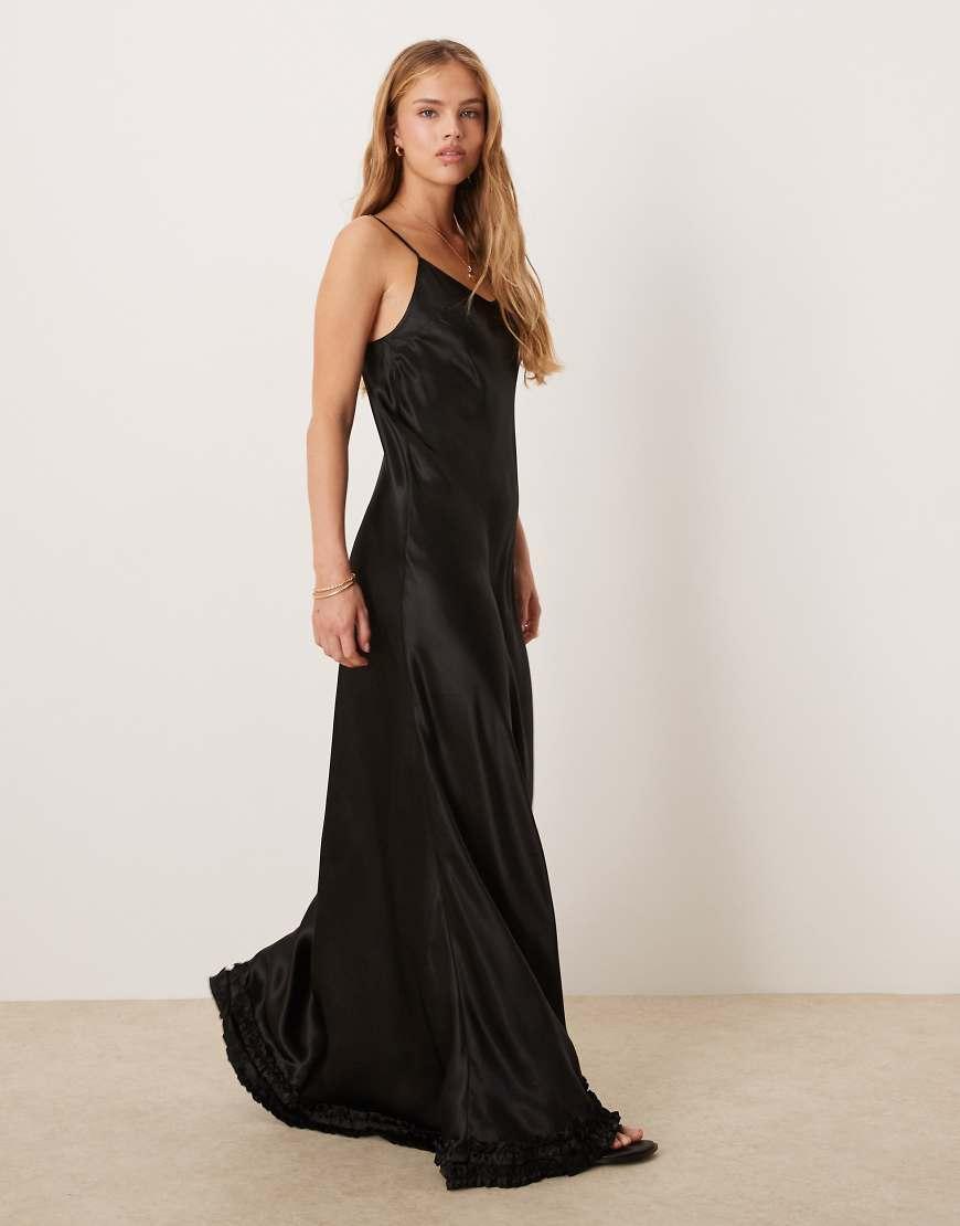 black formal dresses long Elegant Long Black One Shoulder Sleeveless Lace Prom Dresses With Sit main image 0