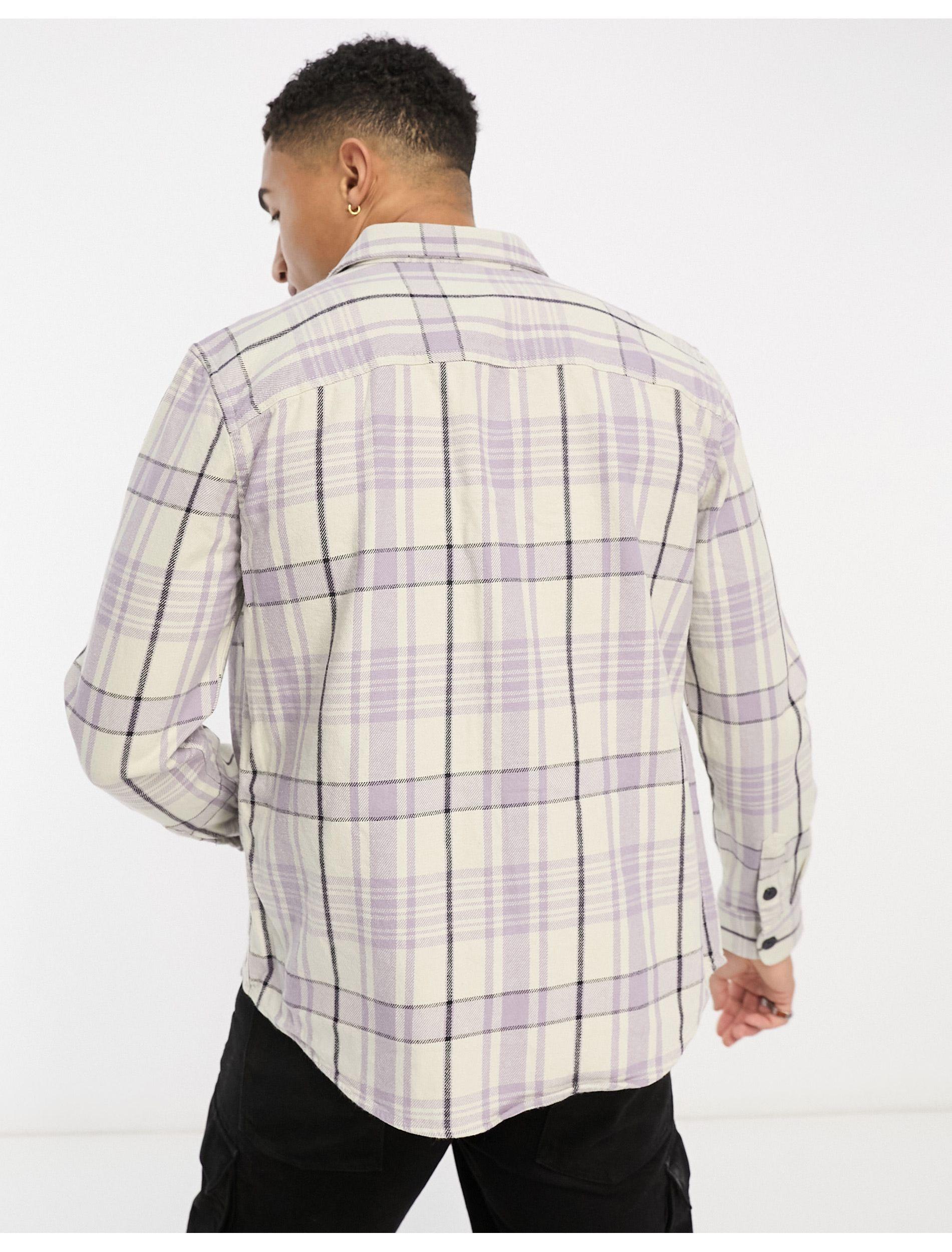 Only & Sons Heavyweight Check Overshirt in Gray for Men | Lyst