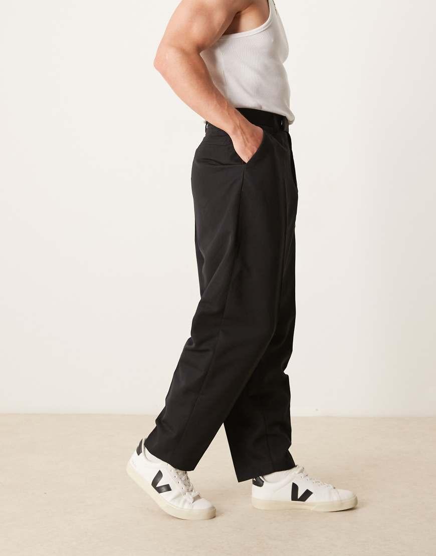 Palloncino Taglie Asos Uomo Pantaloni Pantaloni Neri Eleganti